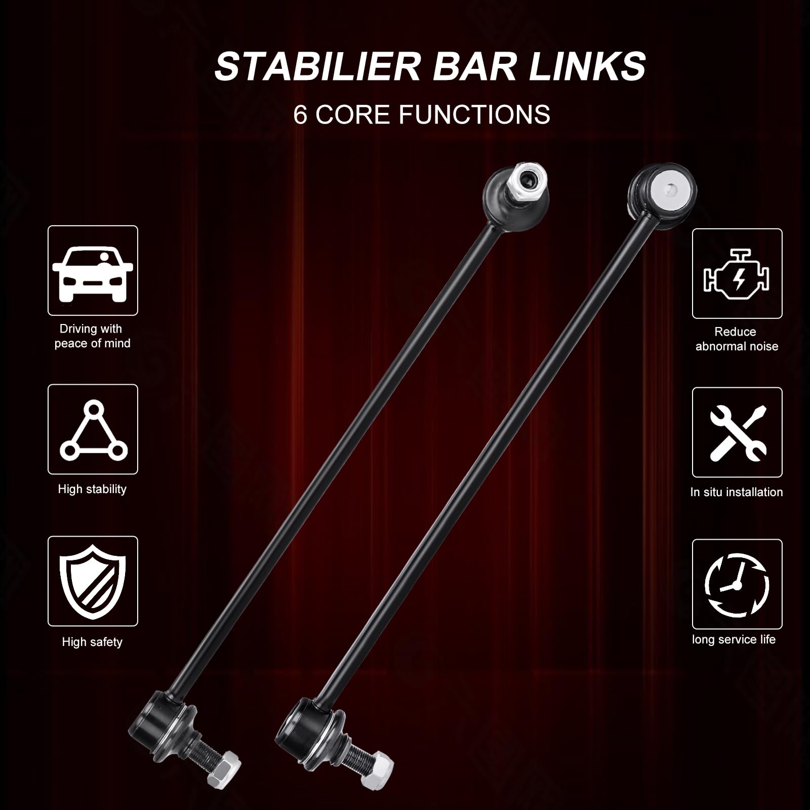 K750610 K750611 Sway Bar Links - Front Stabilizer Sway Bar Link Suspension Kit Compatible With Hyundai Sonata Kia Optima 2011 20