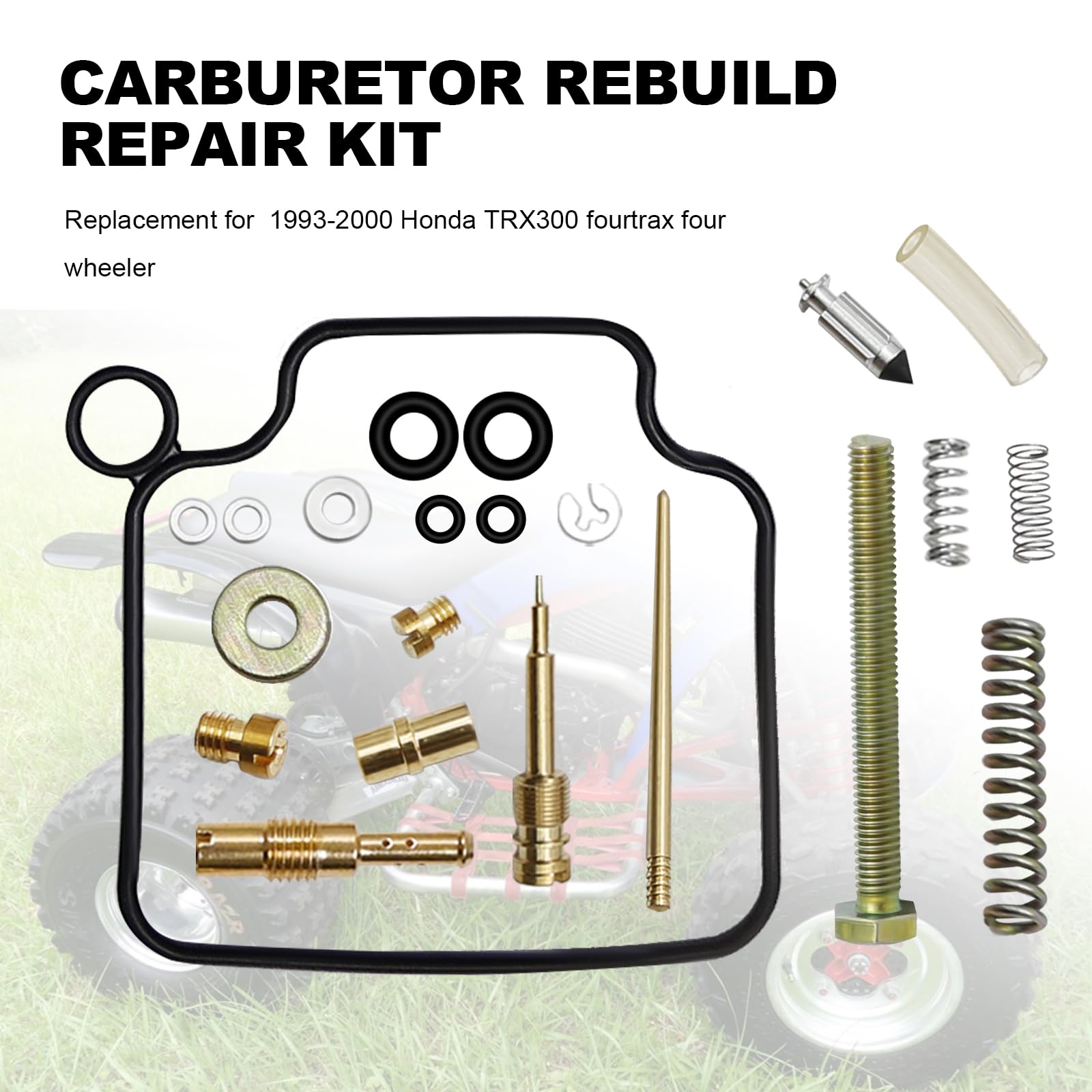 Anxingo Carburetor Repair Carb Rebuild Kit Replacement For Honda Fourtrax 300 Trx 300 Trx300 Trx300Fw 1993-2000