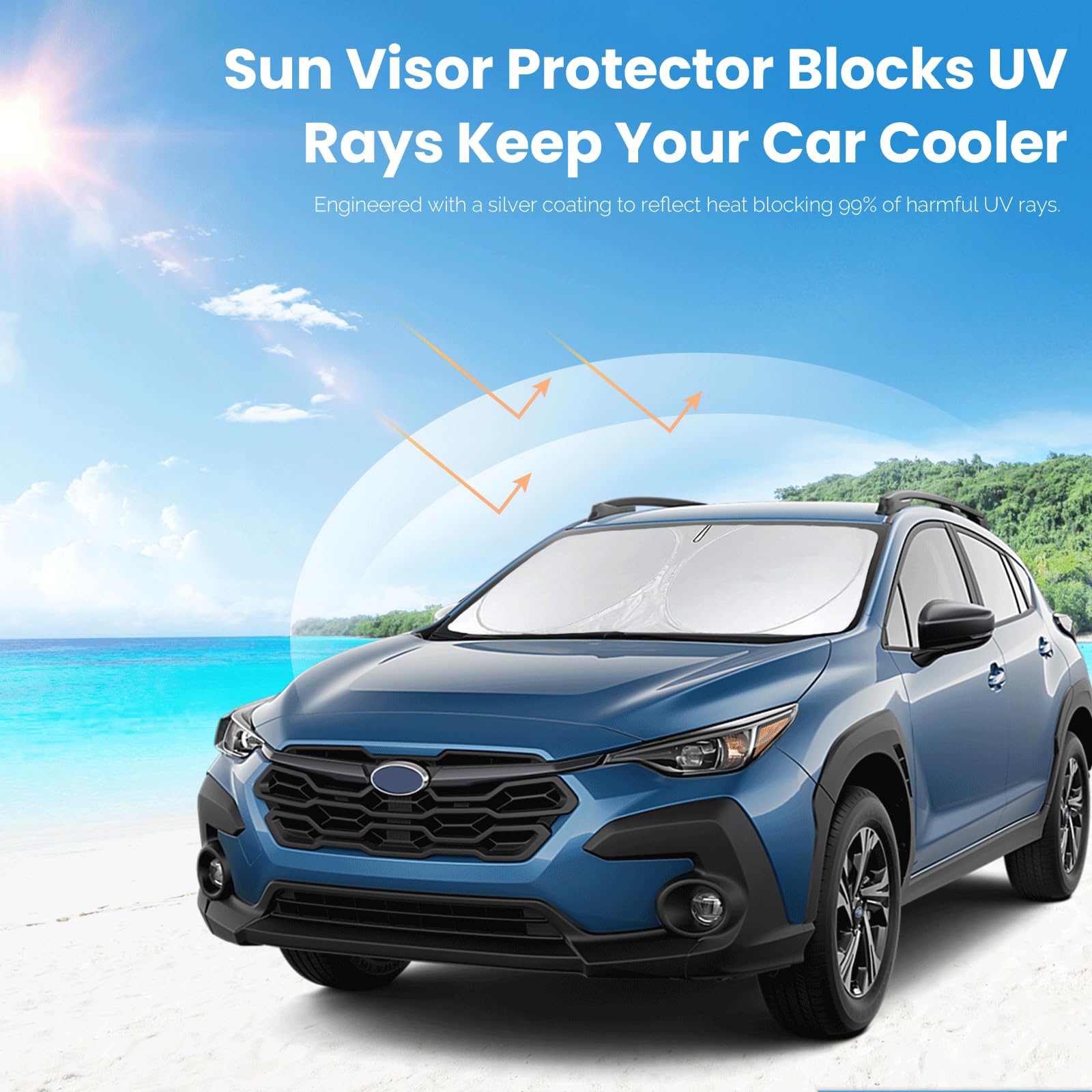 Windshield Sun Shade Sunshade For Subaru Legacy & Forester Brz Ascent For 2021 Subaru Outback Windshield Cover, Foldable Front W