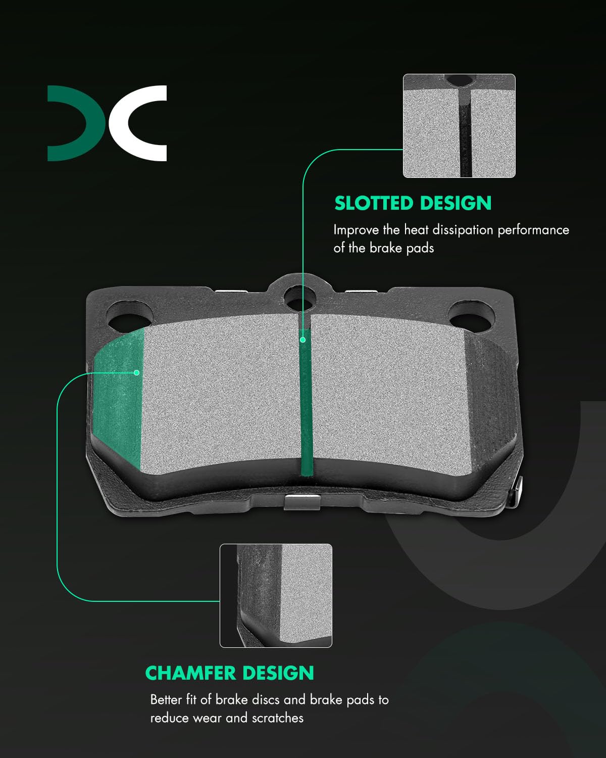 Scitoo D1113 Rear Semi-Metallic Brake Pads Sets Fit For Lexus Gs300 06,For Lexus Gs350 07-11,For Lexus Gs430 06-07,For Lexus Gs4