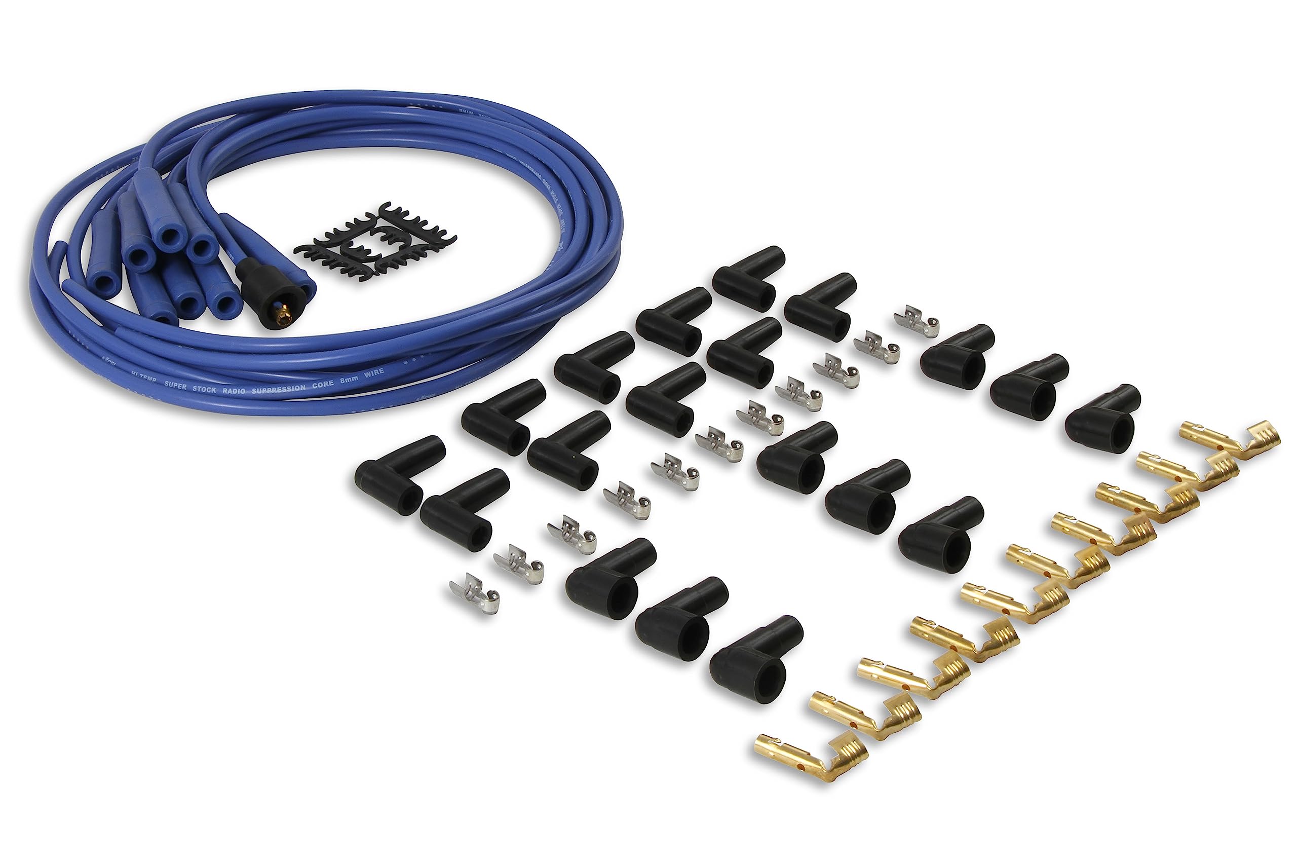Accel 4040B 8Mm Spark Plug Wire Set Super Stock Graphite Universal, Blue