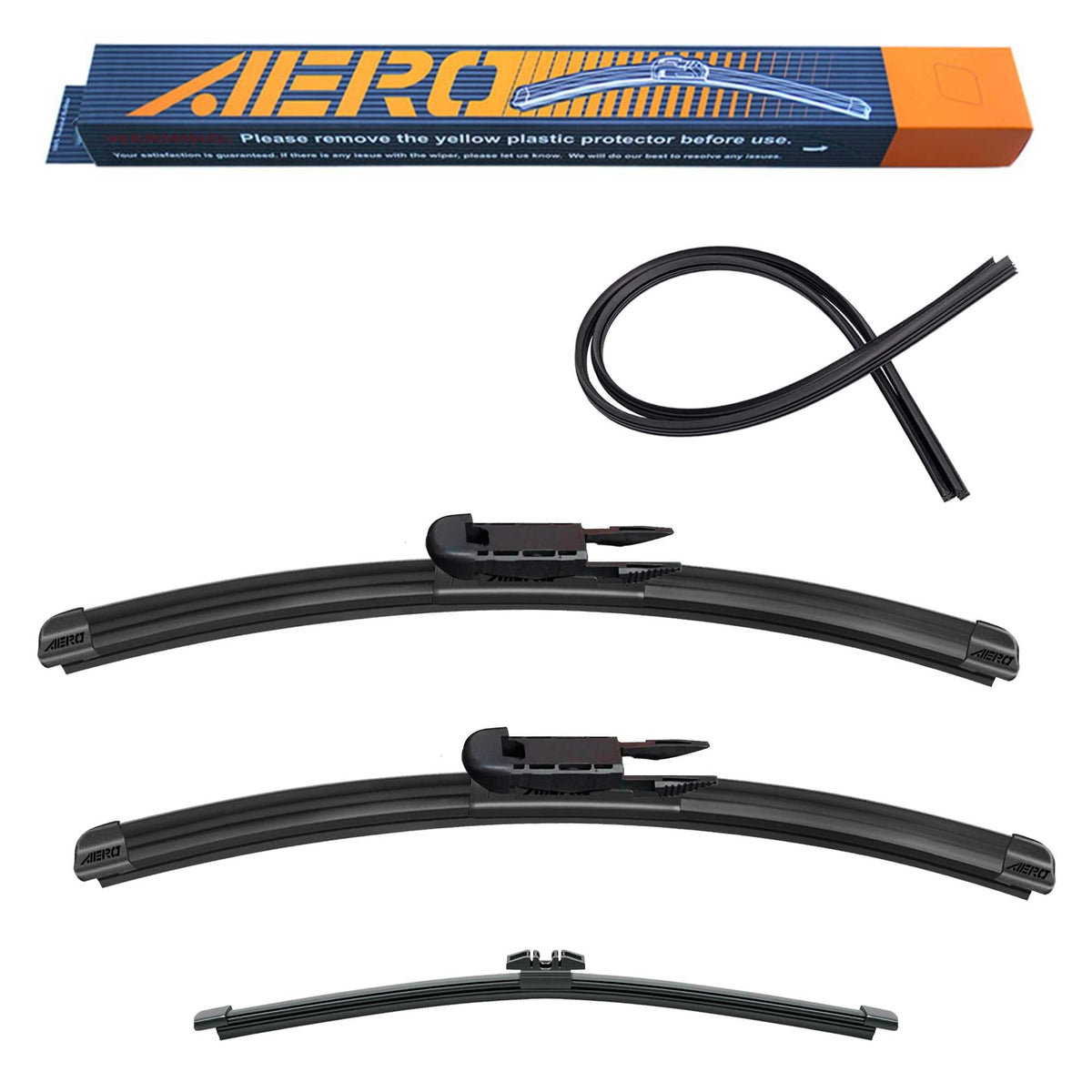 Aero Wipers Replacement For Ford Bronco (Not Sport Model) 2024 2023 2022 2021, 17''+17'' Front + 8'' Rear, All-Season Windshield