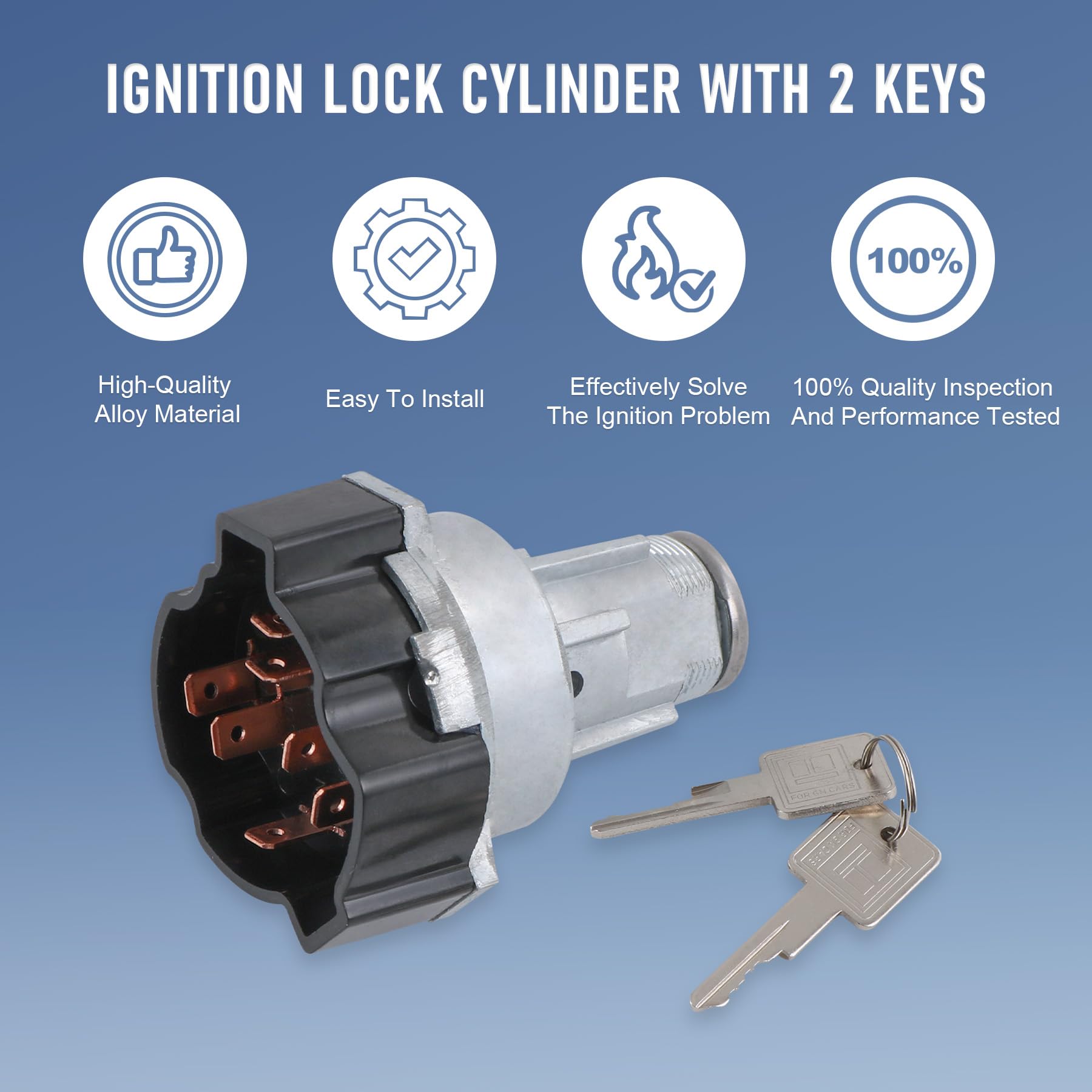 Jdmspeed Ignition Lock Cylinder Starter Switch In Dash With 2 Keys Ls105 1116683 Replacement For Gmc Chevy 1967-1979 Us84 Ls411