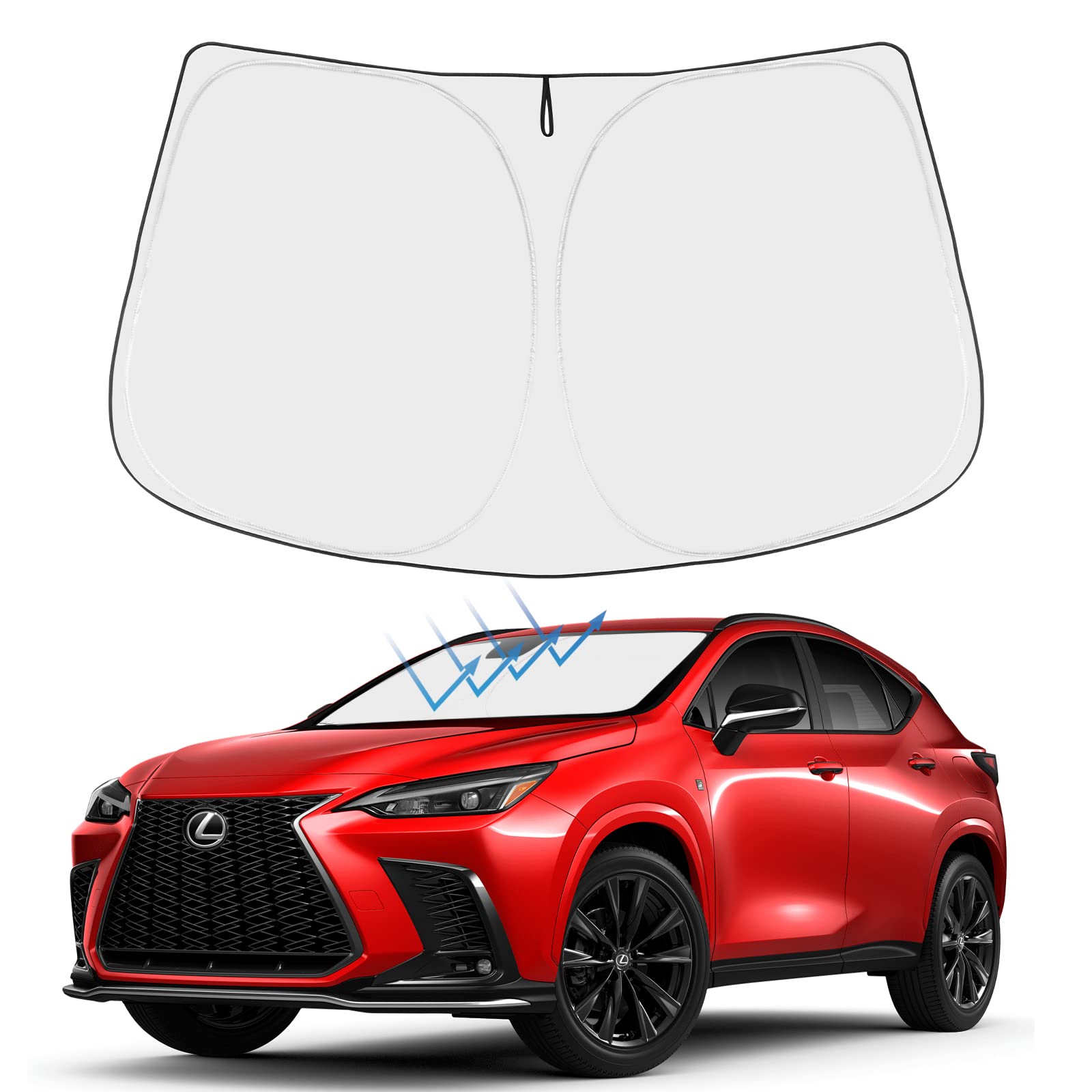 Proadsy 2025 Upgrade Front Windshield Sunshade Foldable Sun Shade Sun Visor Protector Custom Fit 2016-2024 2025 Lexus Rx Suv, Accessories