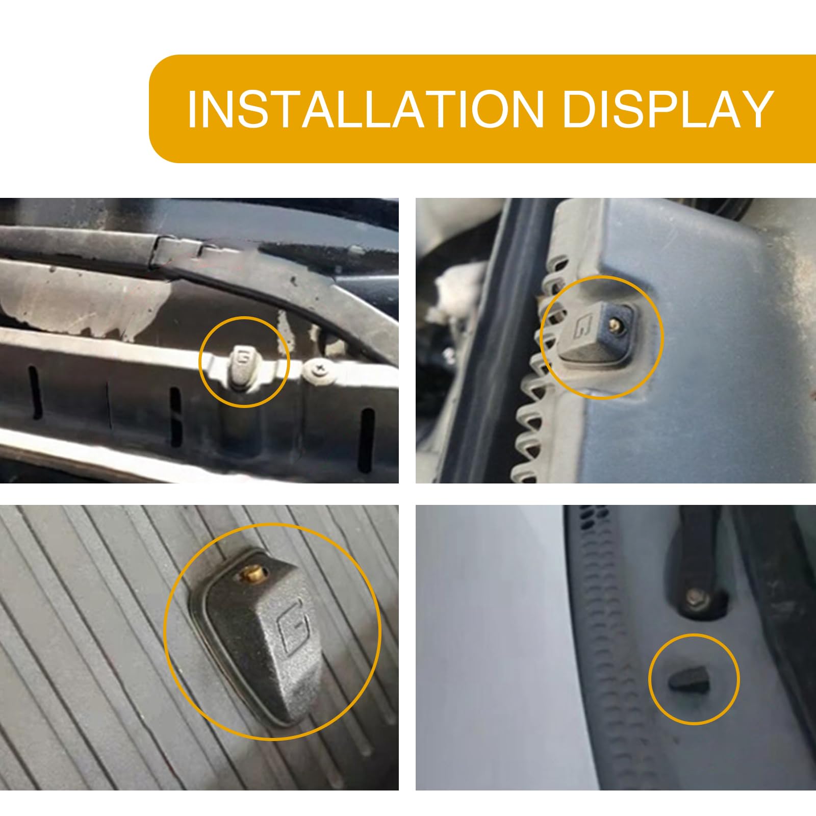 Gkmow Pack-2 Car Front Windshield Washer, Automotive Wiper Nozzles, 0.31'' Sprayer Head Replacement Parts, Single Hole Adjustabl