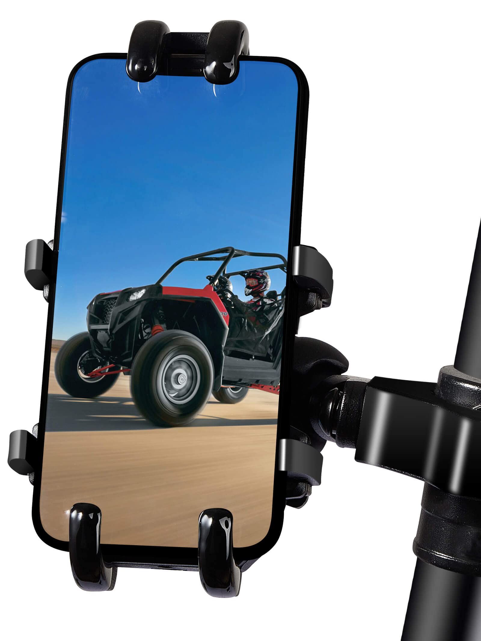 ZIDIYORUO UTV Phone Holder, Aluminum Alloy Heavy Duty Cell Phone Mount for UTV/SXS,360 Adjustable Mounting Bracket Fits 1.75   -
