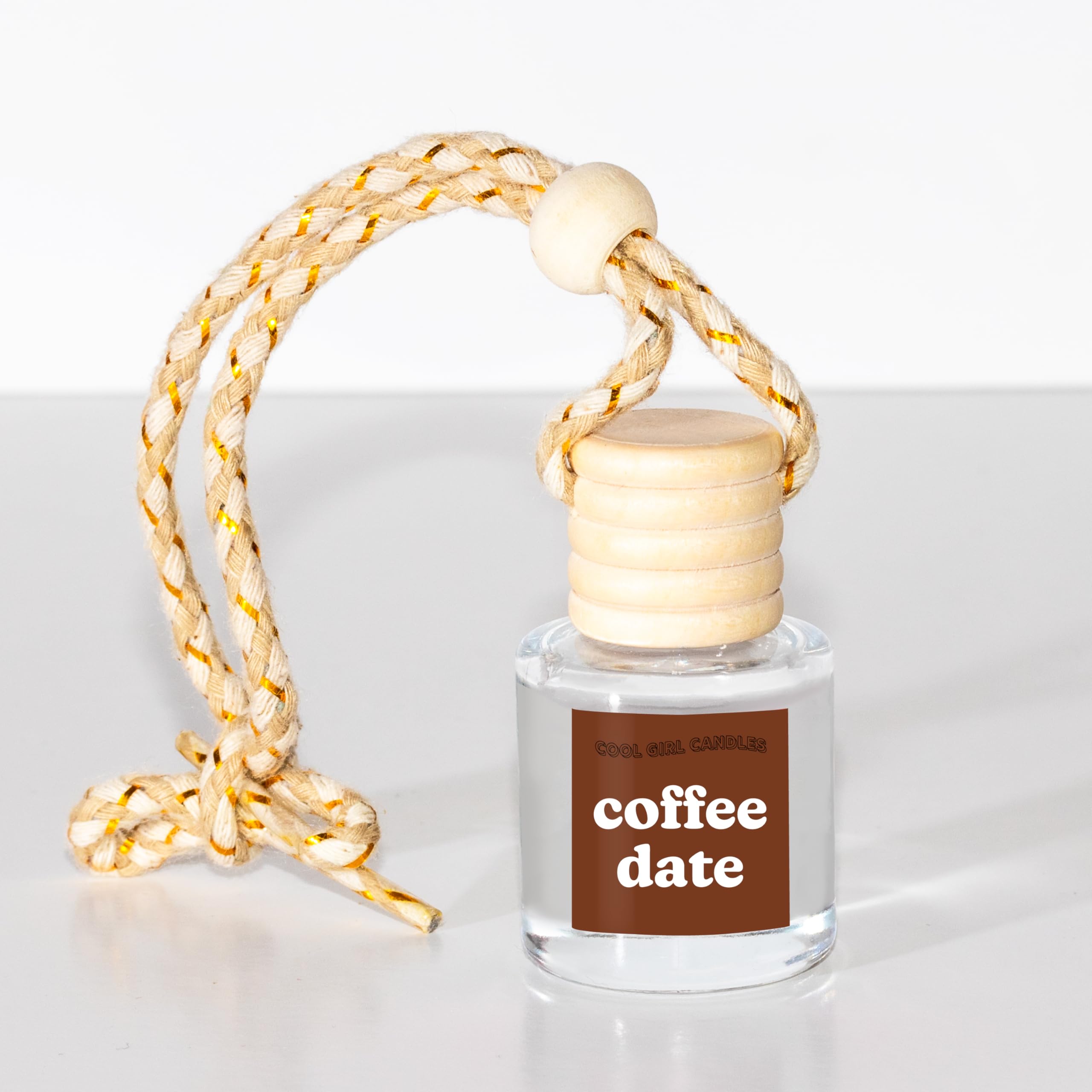 Coolgirlcandles Coffee Date Car Hanging Fragrance Oil Diffuser Car Air Freshener Diffuser For Essential Oils, Scents Aromatherap