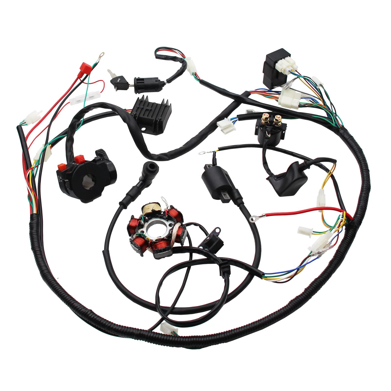 Full Electrics Stator Wiring Harness Cdi Coil Solenoid For Gy6 125Cc 150Cc Atv Quad Buggy Coolster Go Kart