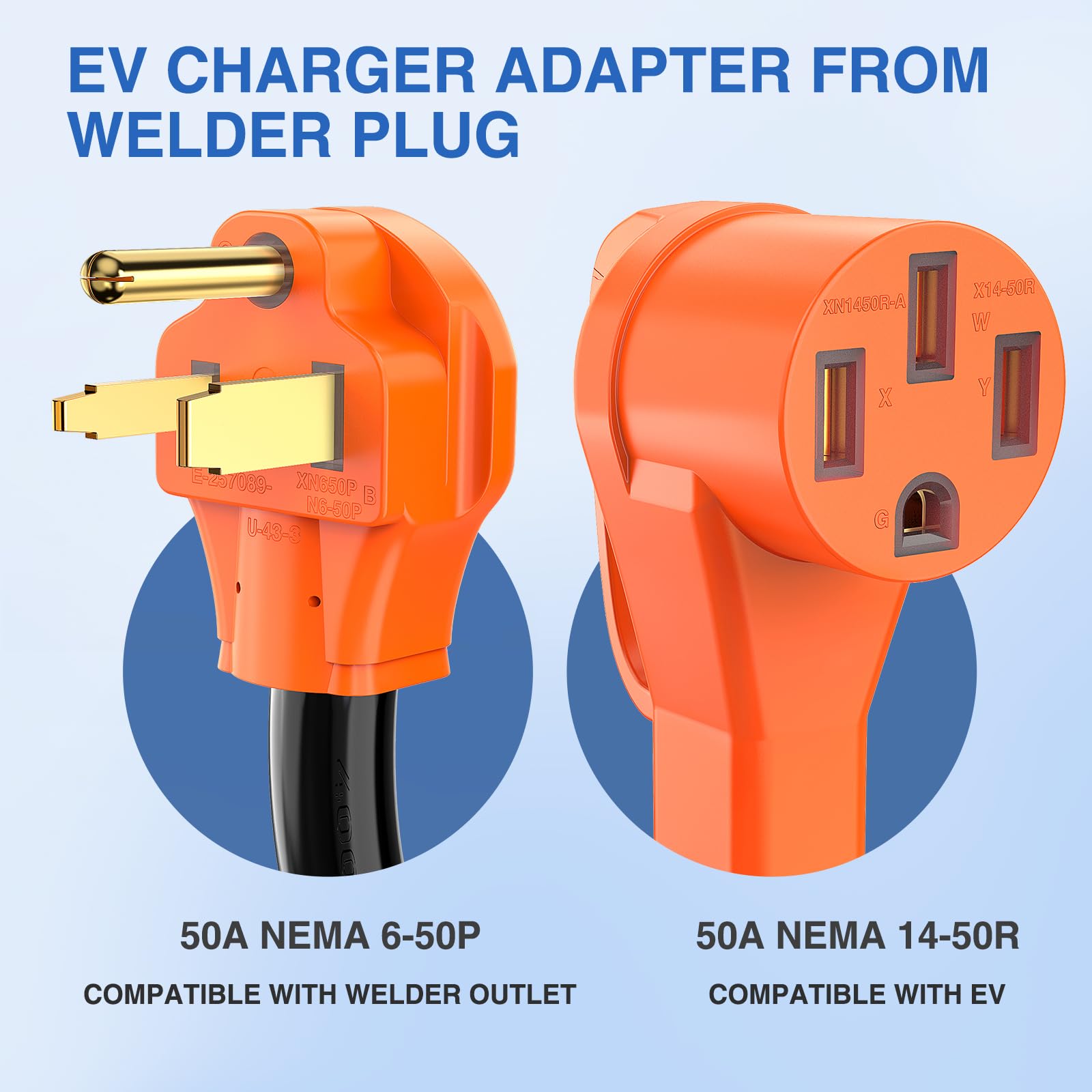 Nilight Ev Charger Adapter Cord 50 Amp To 50Amp 4 Prong Pure Copper 250V Welder Outlet Plug Conversion Heavy Duty 10 Gauge Wire