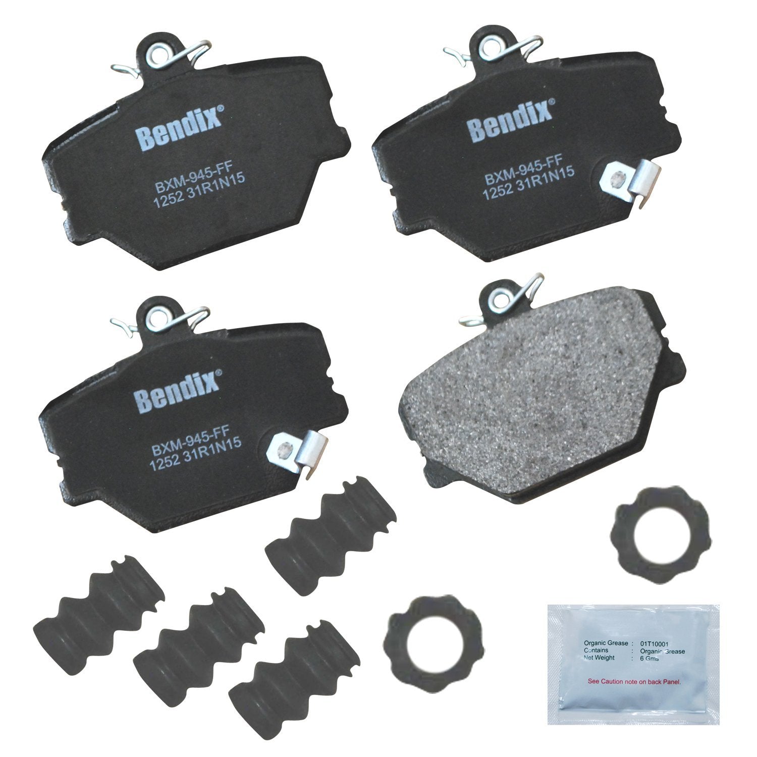 Bendix Priority1 Cfm1252 Semi-Metallic Front Brake Pads For Smart Cabrio 2005-2004, City-Coupe 2004-2003, Crossblade 2004, Fortw