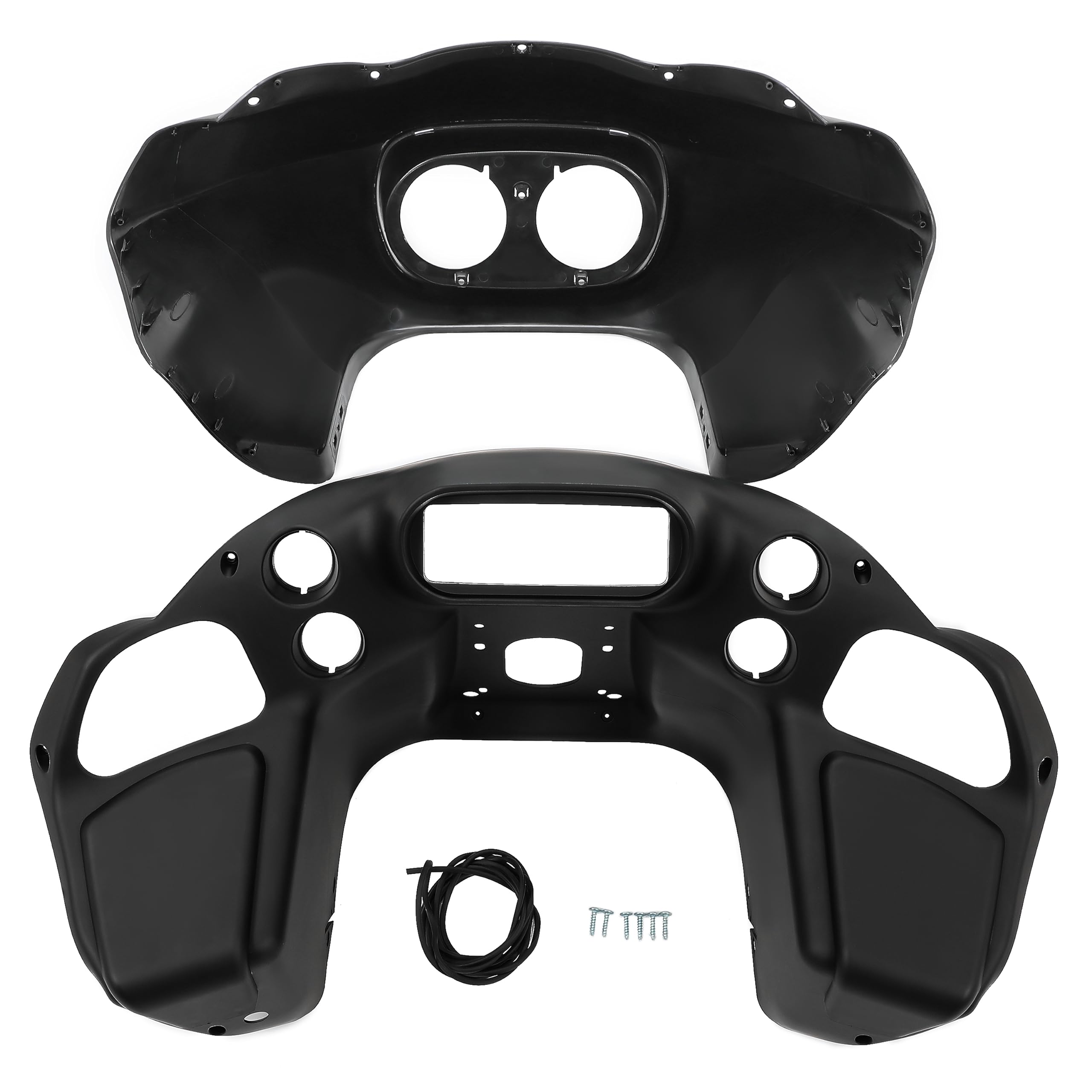 KUAFU Matte Black Inner & Outer Headlight Fairing Compatible with 1998-2013 Harley Davidson Road Glide CVO FLTR Motorcycle Front