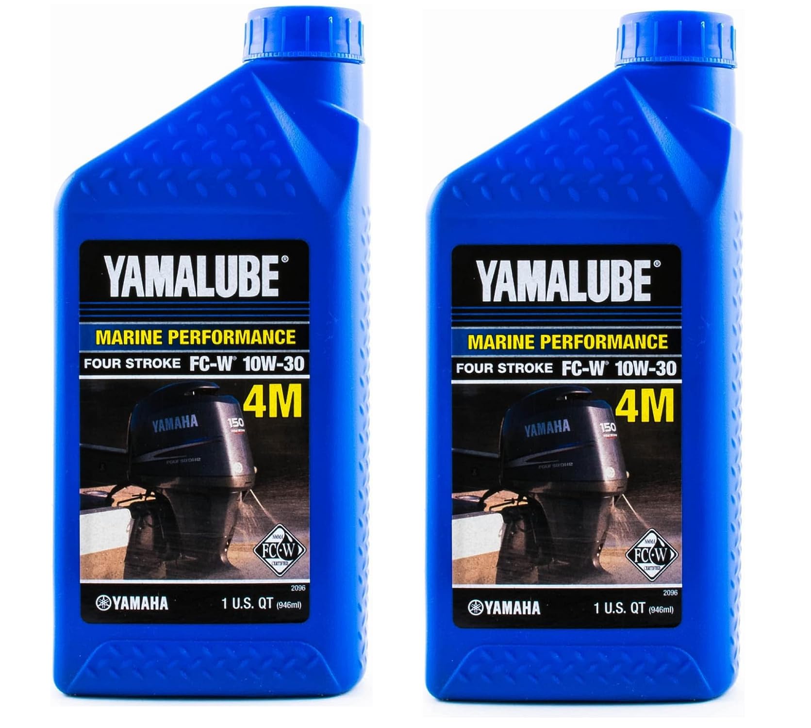 Yamaha Original OEM Yamalube LUB-10W30-FC-12 Marine 4M Mineral Based 4-Stroke Outboard Engine Oil Yamalube OEM - 2 Quarts
