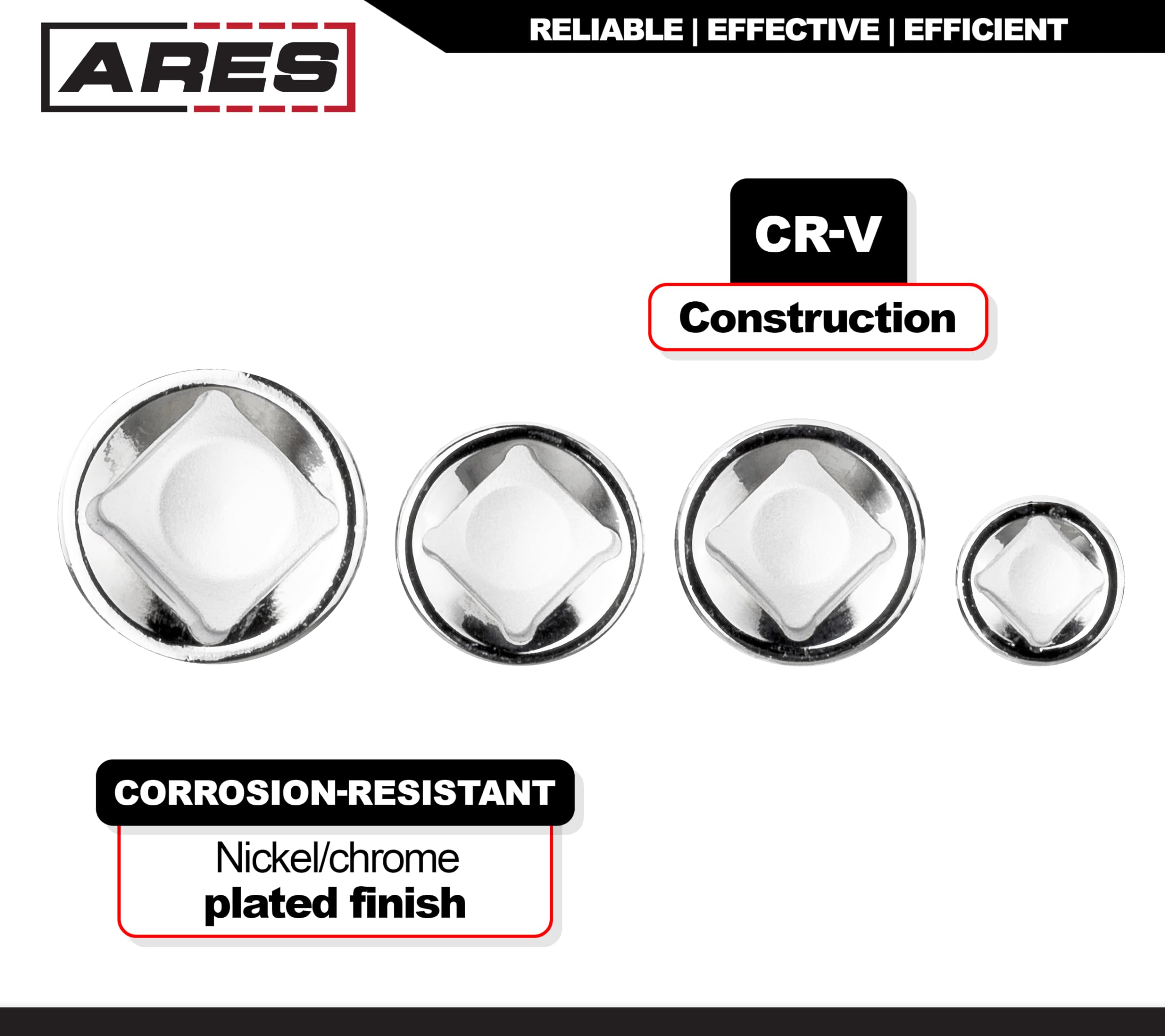 Ares 70007-4-Piece Socket Adapter And Reducer Set - 1/4-Inch, 3/8-Inch, & 1/2-Inch Ratchet/Socket Set Extension/Conversion Kit -