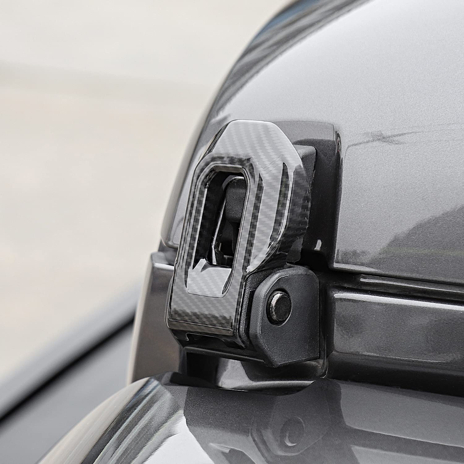 Hoolcar Hood Latch Lock Catch Brackets Cover For 2018-2021 Jeep Wrangler Jl Jlu & 2020-2021 Gladiator Jt, Carbon Fiber