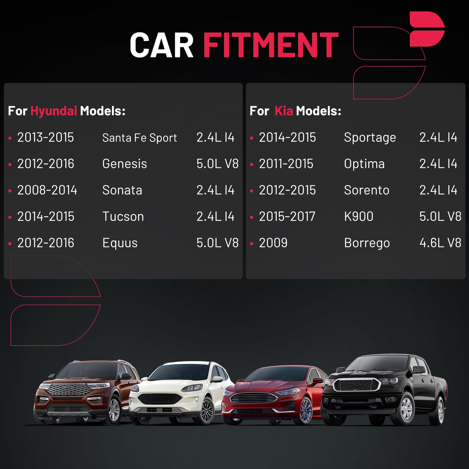 BDFHYK Ignition Coils UF611 and Iridium Spark Plug XP6203 Compatible with Hyundai Equus Genesis Sonata Tucson Kia Borrego K900 O