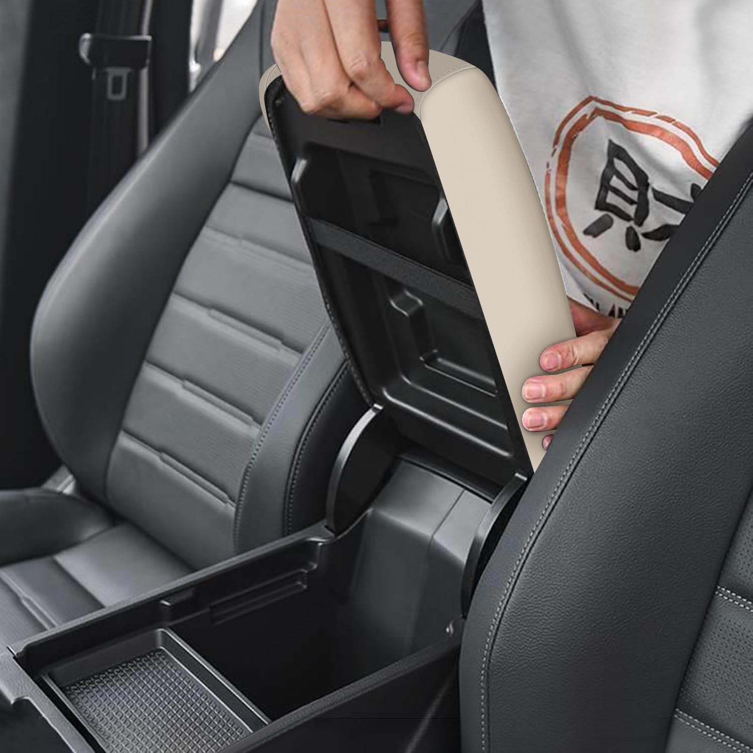 Aomsazto Armrest Console Covers For 2007-2011 Toyota Camry Beige