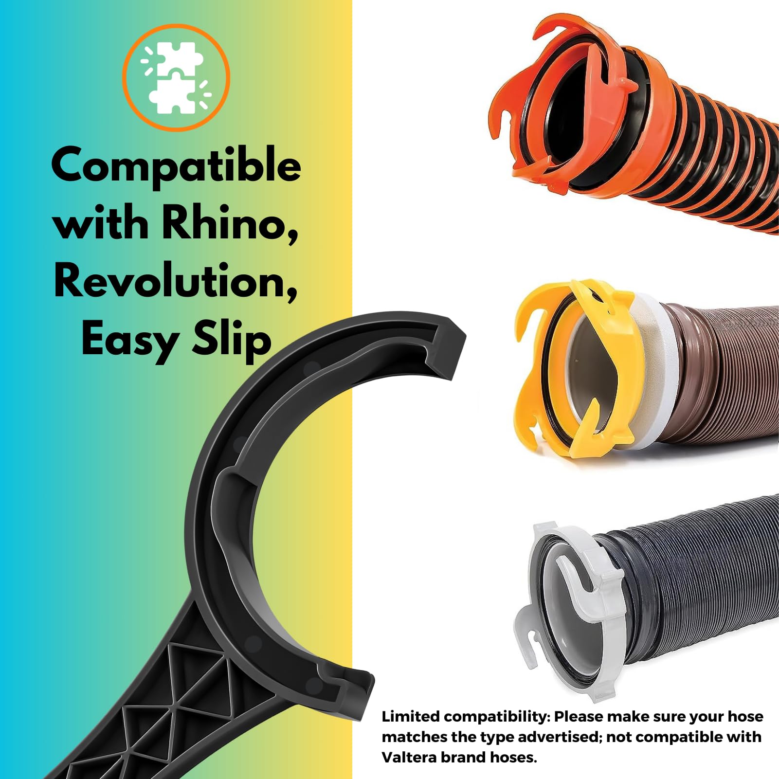 Acimone Rv Sewer Hose Fitting Wrench, Multi-Purpose Rv Sewer Hose Wrench, 2Pc Rv Sewer Cleanout Plug Cap Wrench, Black