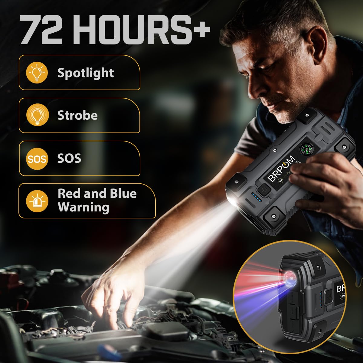 Car Jump Starter, 6000A Peak 26800Mah (Up To All Gas Or 10L Diesel Engine, 50 Times) 12V Auto Booster Battery Charger Jump Box W