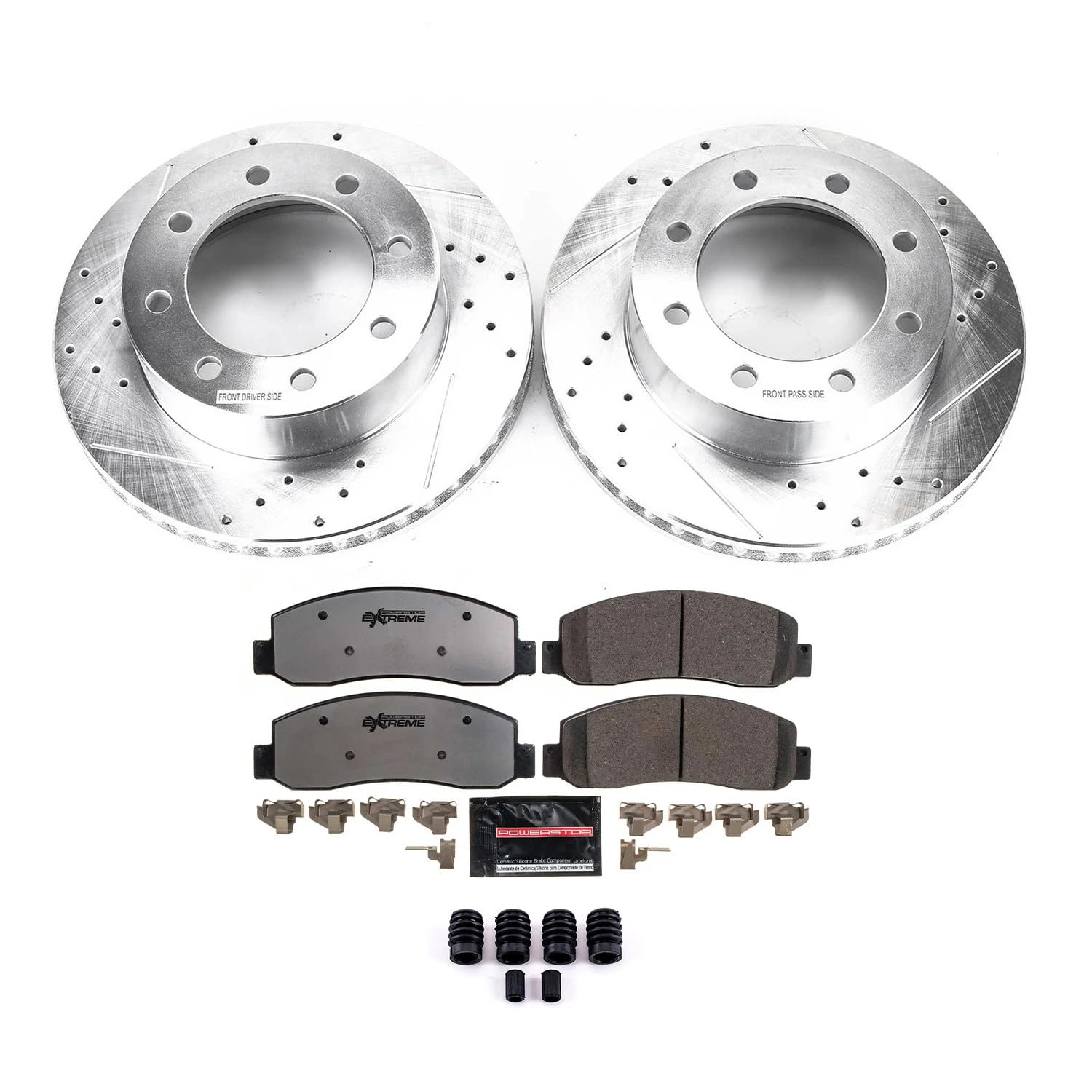 Power Stop K1781-36 Front Z36 Truck & Tow Brake Kit, Carbon Fiber Ceramic Brake Pads and Drilled and Slotted Brake Rotors For Fo