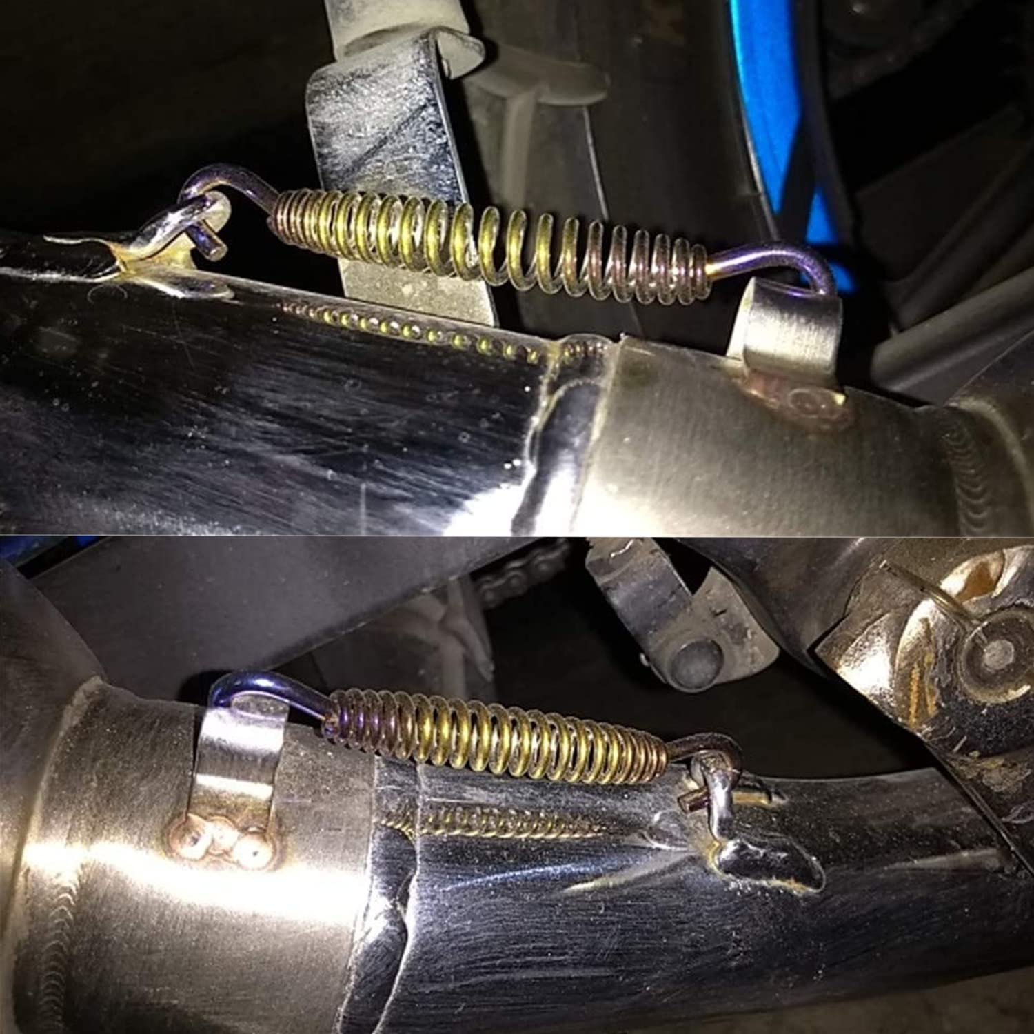 Motorcycle Exhaust Springs 58mm /2.28'' 4 Pcs, Exhaust Spring Fasteners 4 Pcs, Exhaust Pipe Muffler Swivel Spring, Exhaust Pipe