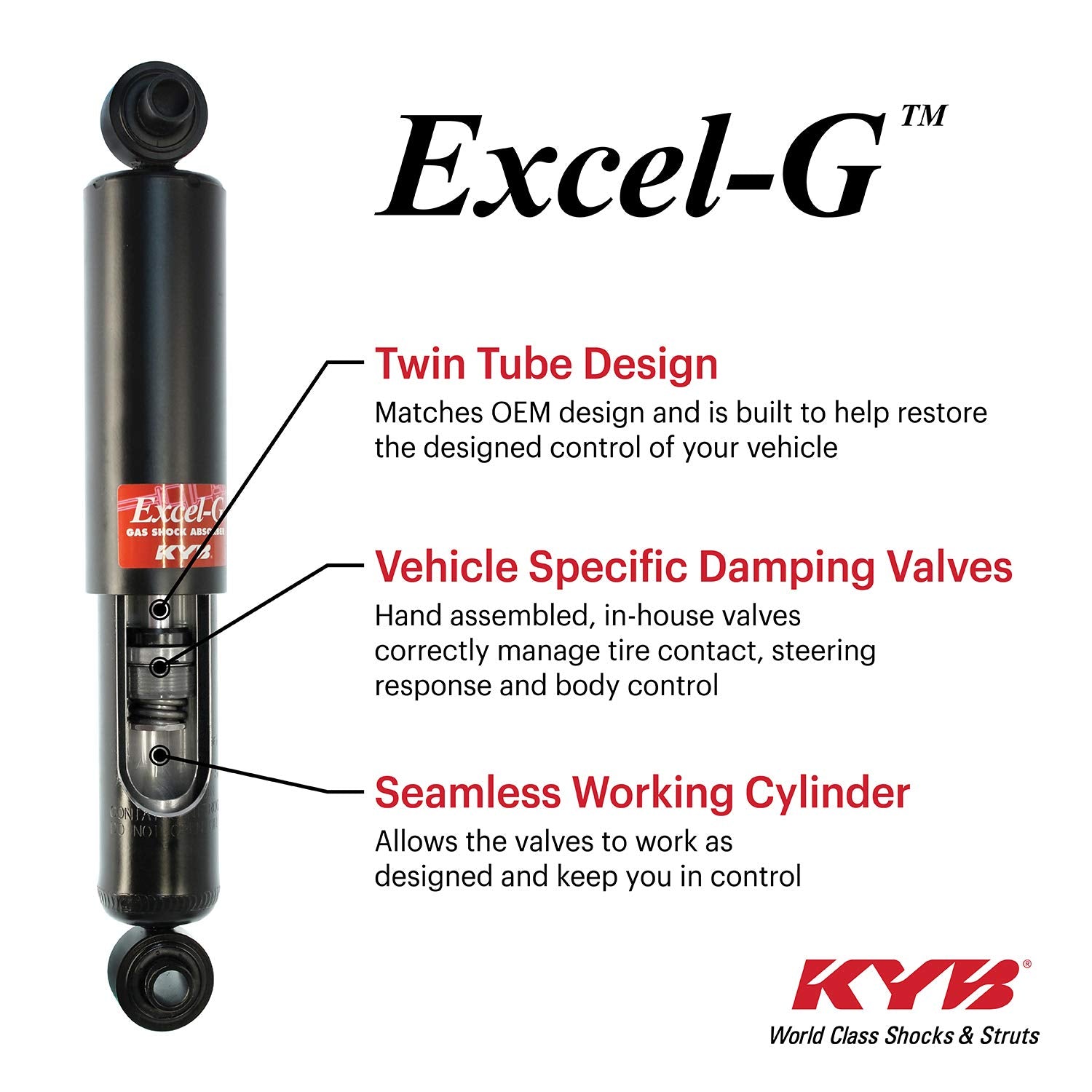 KYB 334171 Excel-G Gas Strut, black , silver