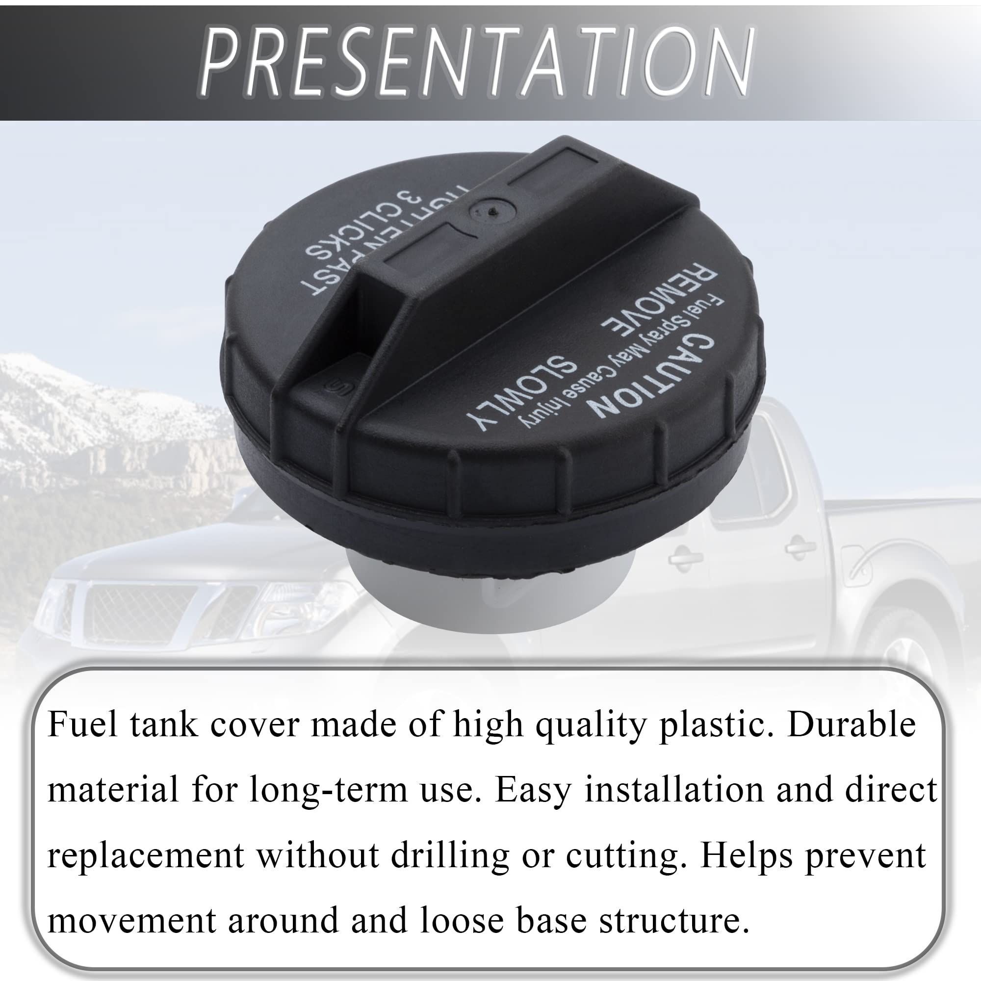 Gas Cap Fit Frontier 2001-2011, Fuel Petrol Tank Cover Compatible With Sentra Versa Titan Altima Pathfinder Quest 10838