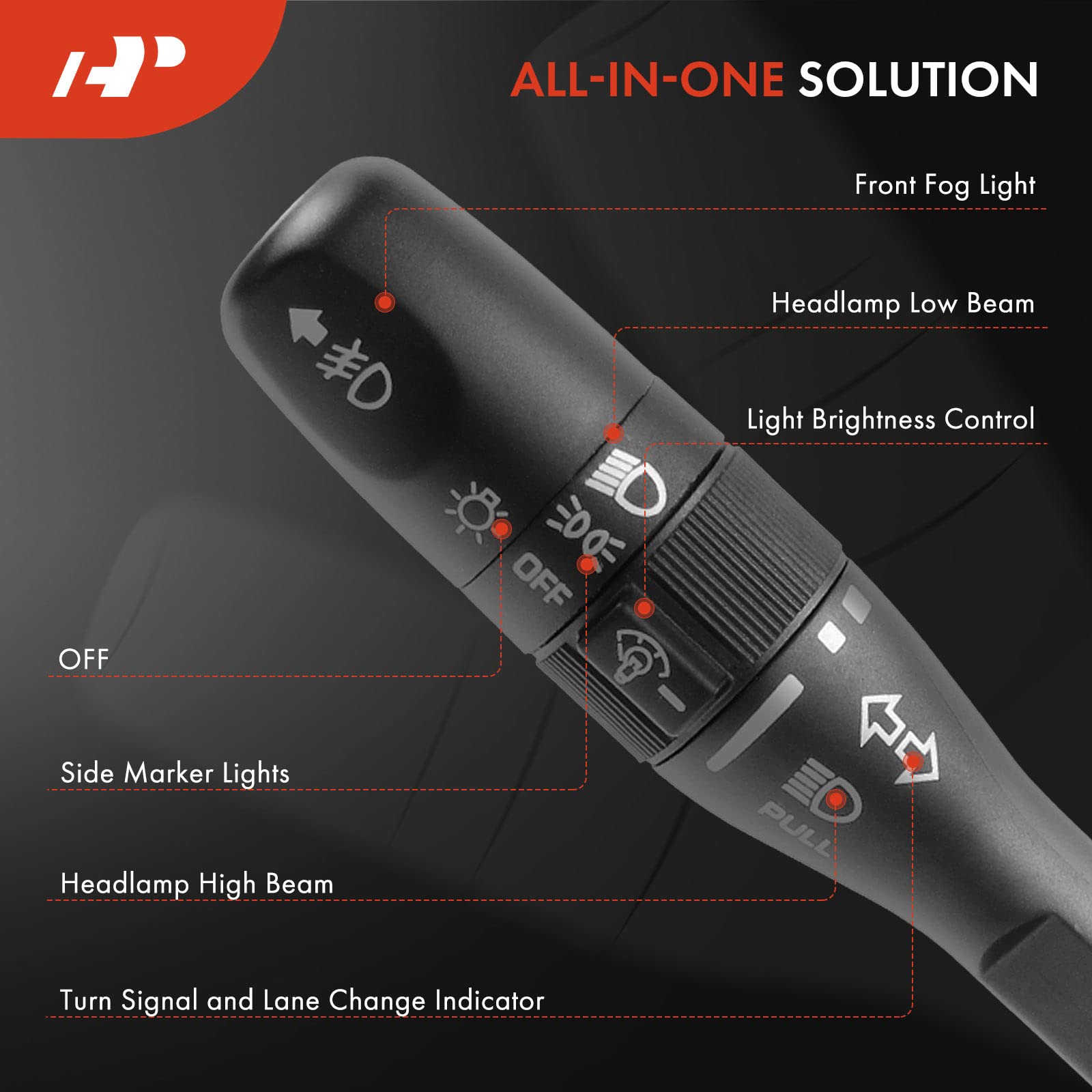 A-Premium Turn Signal Switch with Fog Lights Compatible with Jeep TJ Wrangler 2001-2006 Sport Utility Front Side