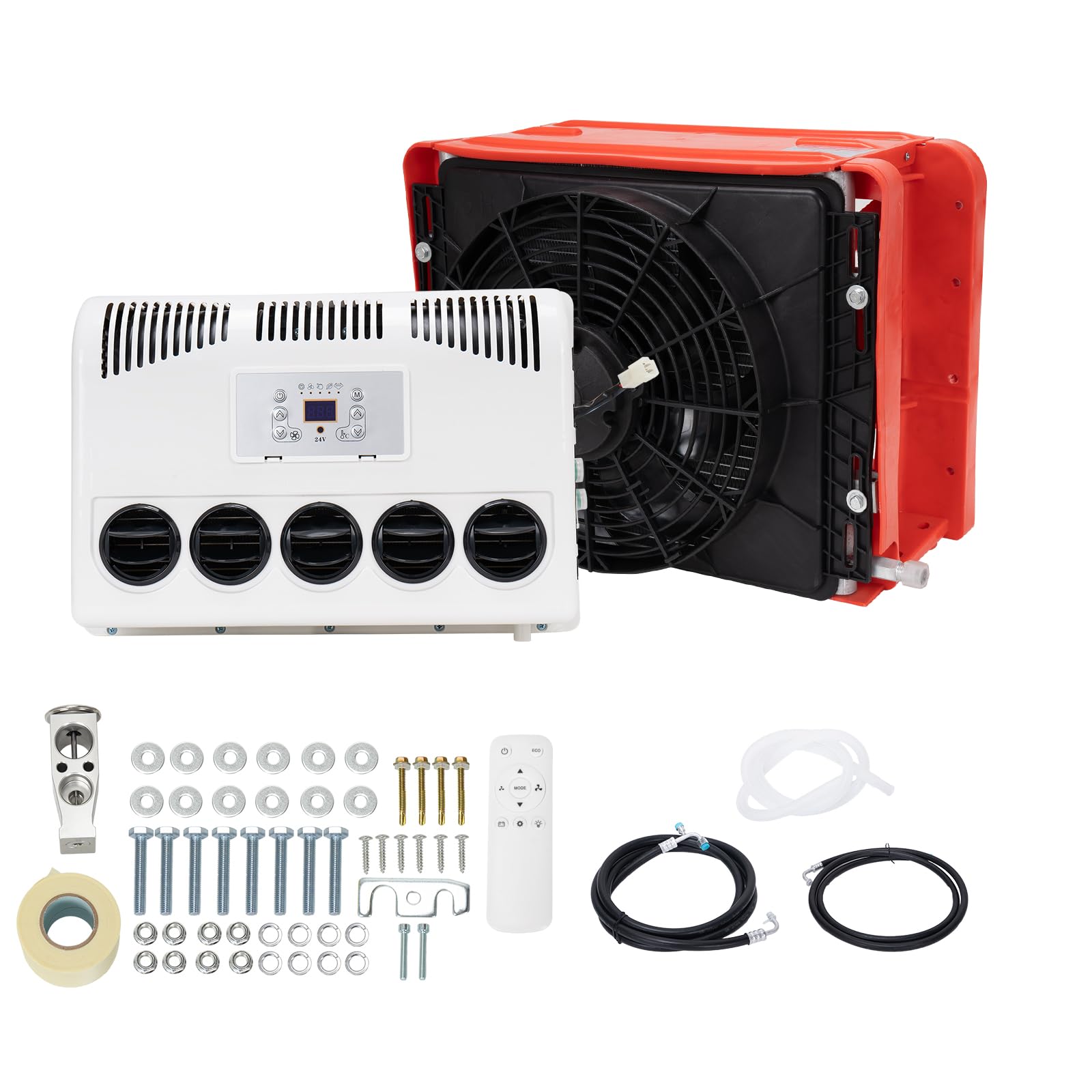 24V Truck Air Conditioner, 8000 BTU 24 Volt Air Conditioner, Mini Split AC Unit for Semi Truck, Camper, RVs, Harvesters, Constru