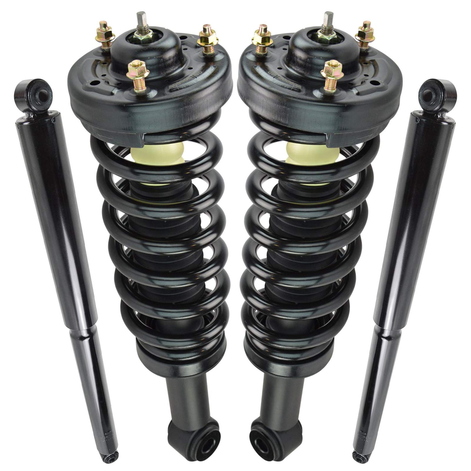 Trq Front And Rear Complete Strut Assembly & Shock Absorber Kit Complete Strut & Coil Spring Assembly Compatible With 2009-2013
