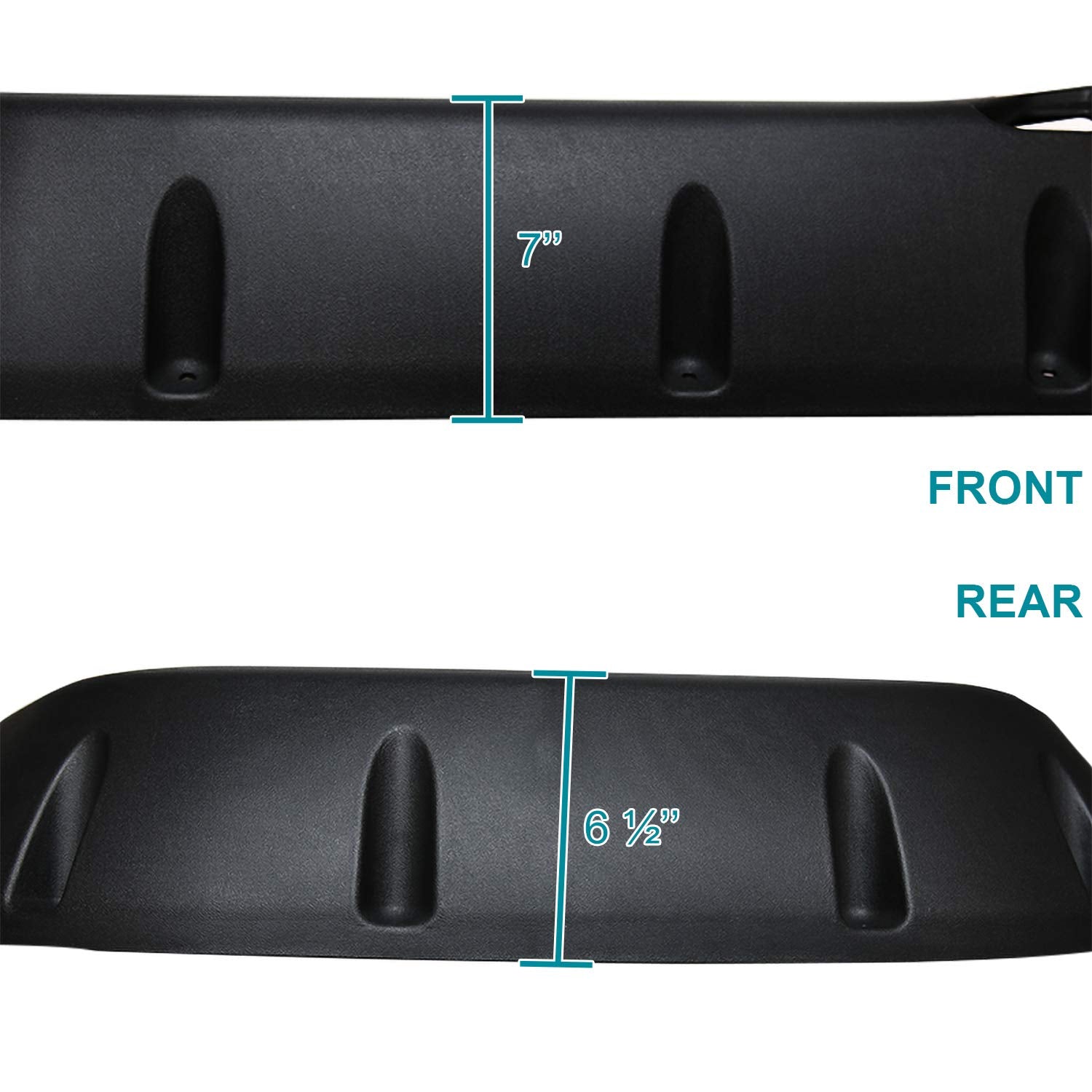 SPEC-D Tuning 6PC Fender Flares Kit for 1997-2006 Jeep Wrangler TJ, Black, 7" Wide, Polypropylene, Model FDF-WRG97B-PK