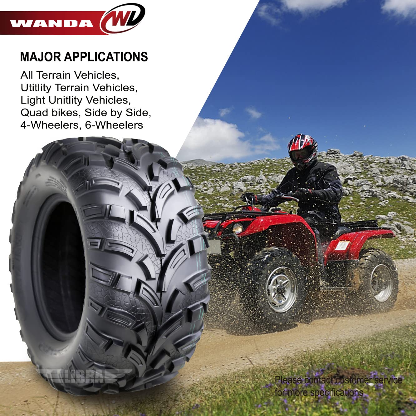 Wanda Atv/Utv Tires 25X11-12 6Pr Lit Mud, Set 4