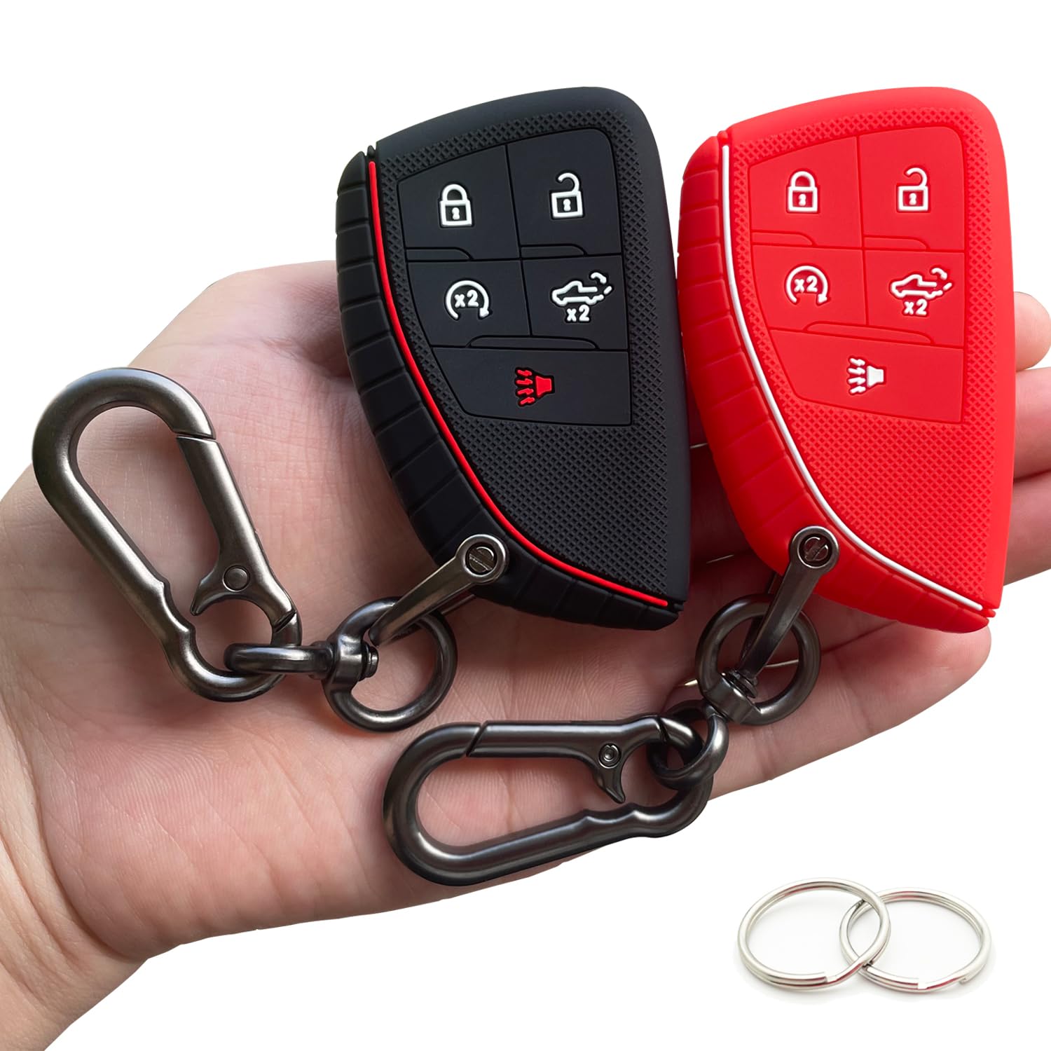 Tandrive Key Fob Cover For 2022 2023 2024 Chevy Silverado 1500 Gmc Sierra 1500, 2024 Silverado Sierra 2500Hd 3500Hd, Silicone, 2