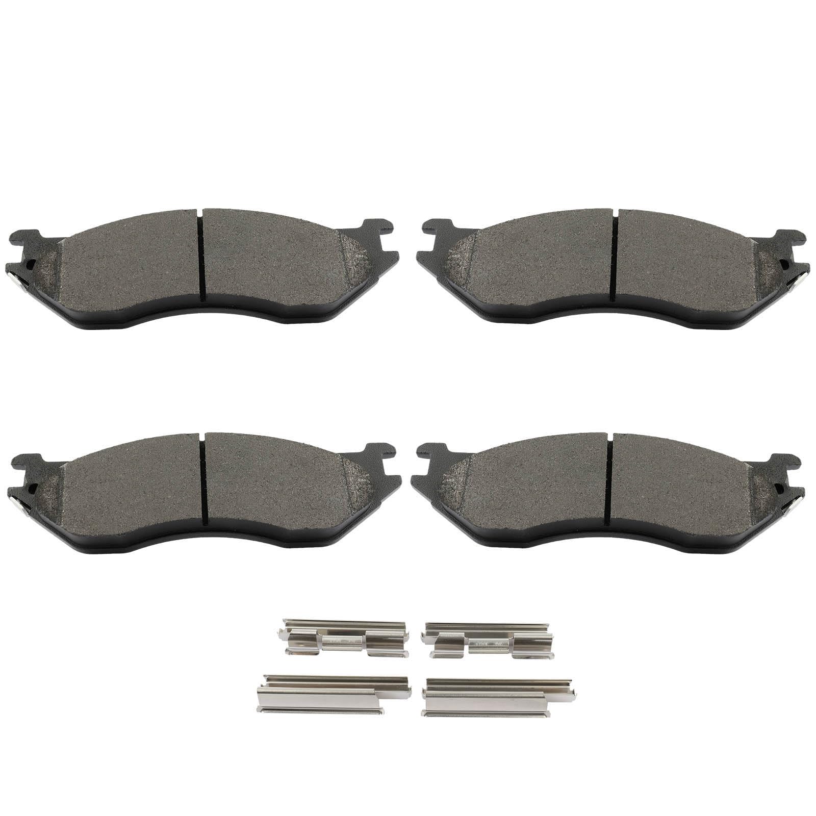 SCITOO D897 Front Metal Brake Pads Sets w/Hardware Replacement For Dodge For Durango 2003-2006,For Dodge For Ram 1500 2002-2005