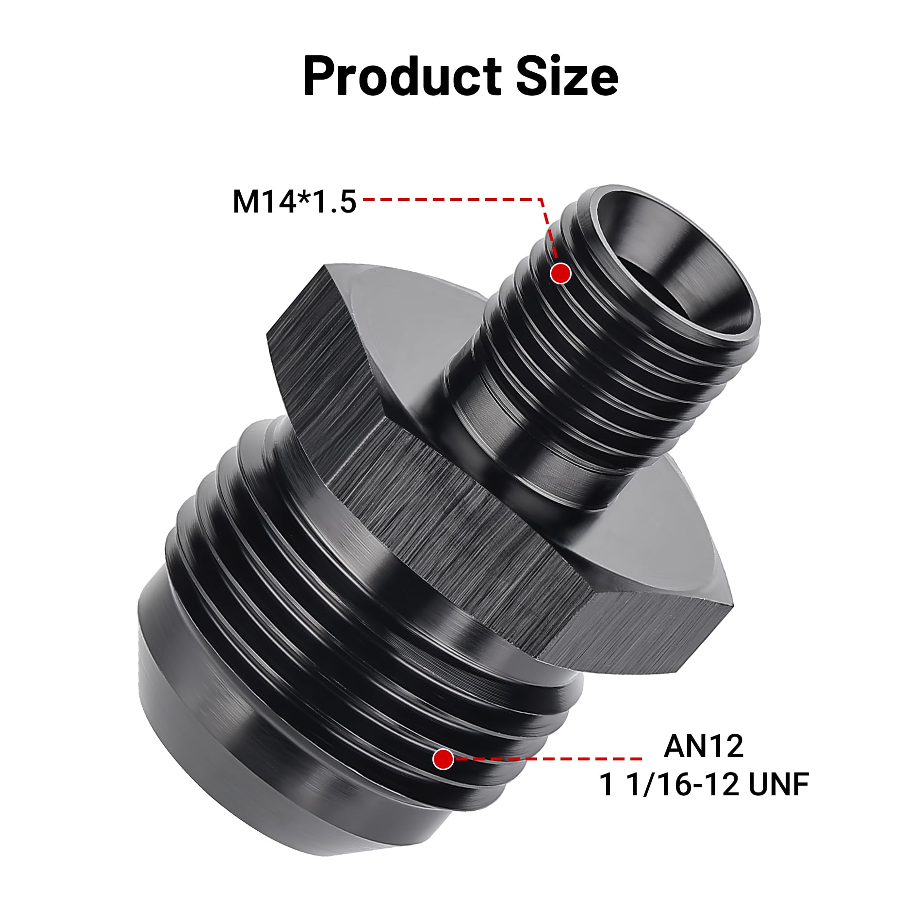 Evil Energy 12An Male Flare To M14 X 1.5Mm Male Metric Fitting Adapter Aluminium Alloy 2Pcs