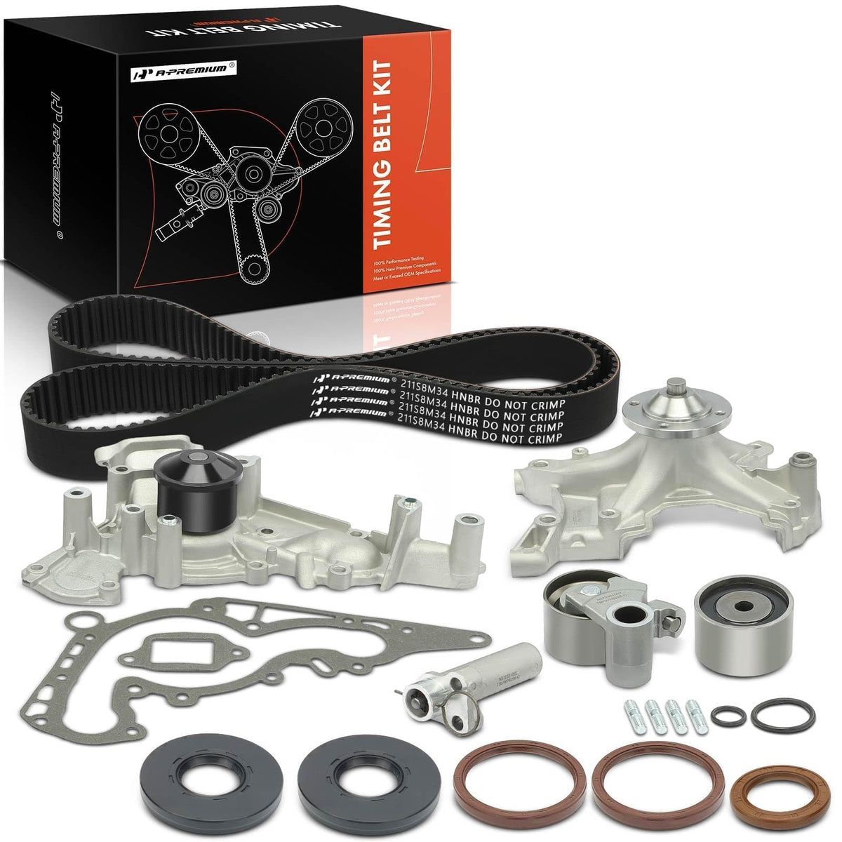 A-Premium Engine Timing Belt Kit with Water Pump Compatible with Toyota, Lexus Cars - Tundra 2000-2009, 4Runner 2003-2009, GX470