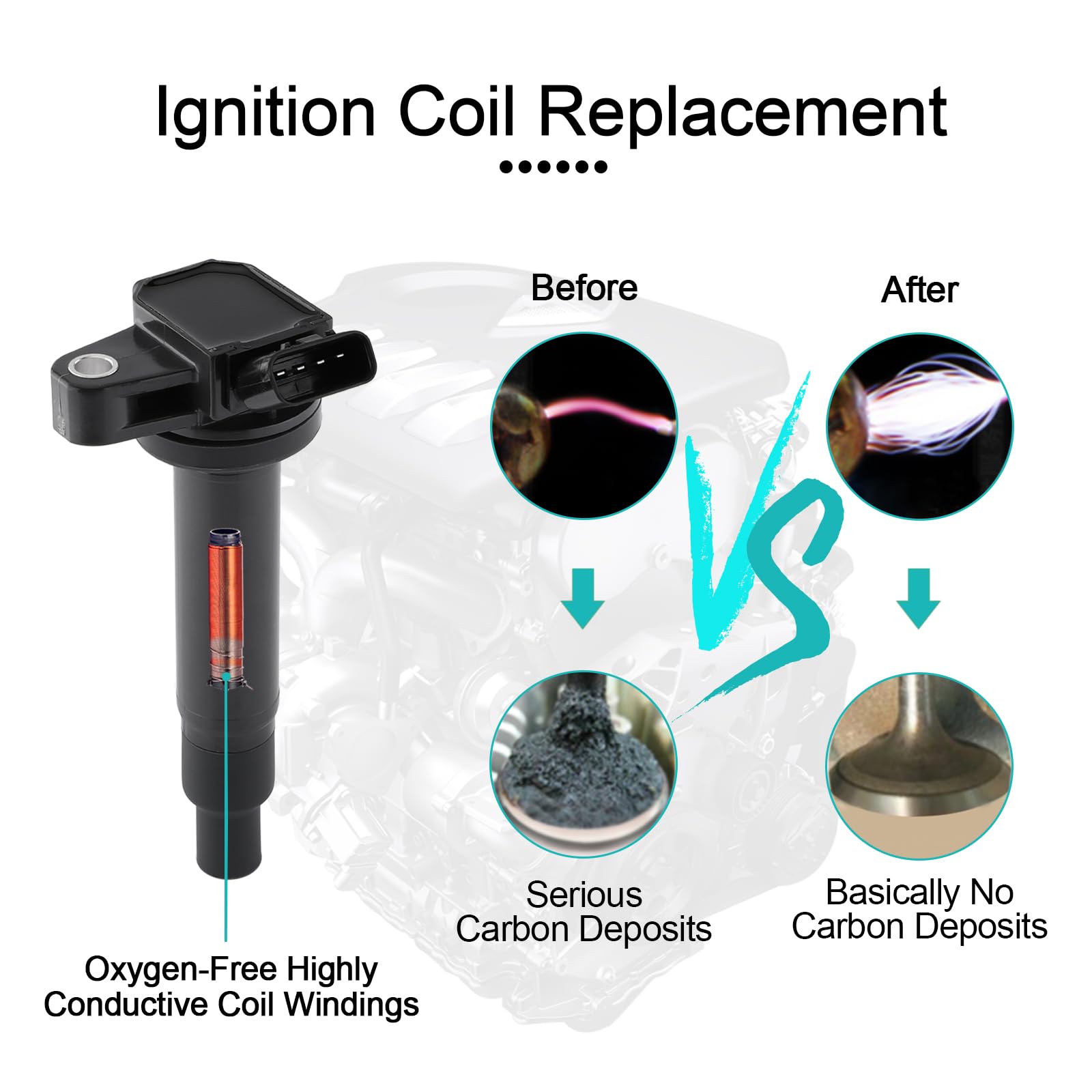 Aulink 8Pcs Uf493/Uf230 Ignition Coil Pack 4.3L 4.7L 5.7L For Lexus Gs430 2001-2007,Ls430 2001-2006,Sc430 2002-2010,Gx470 Lx470