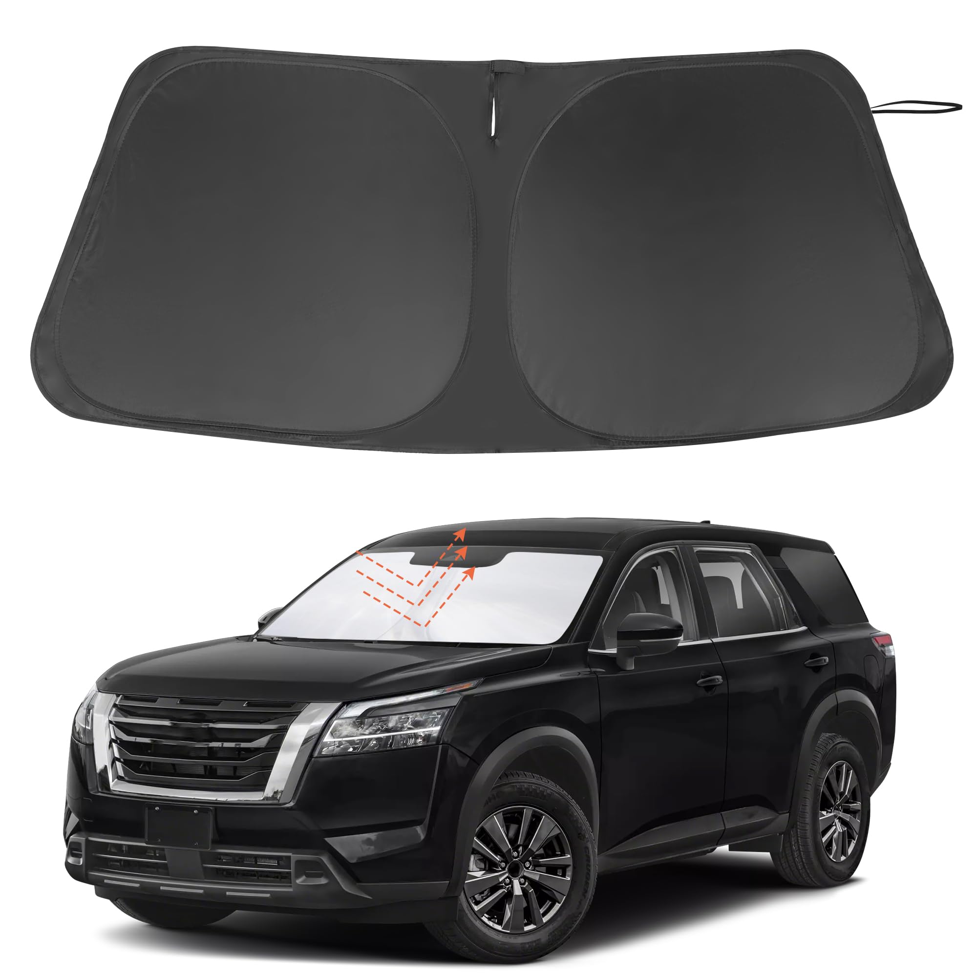 Windshield Sun Shade Custom Fit For 2022 2023 2024 2025 Nissan Pathfinder Accessories Foldable Sunshade Sun Blocker Protect Car