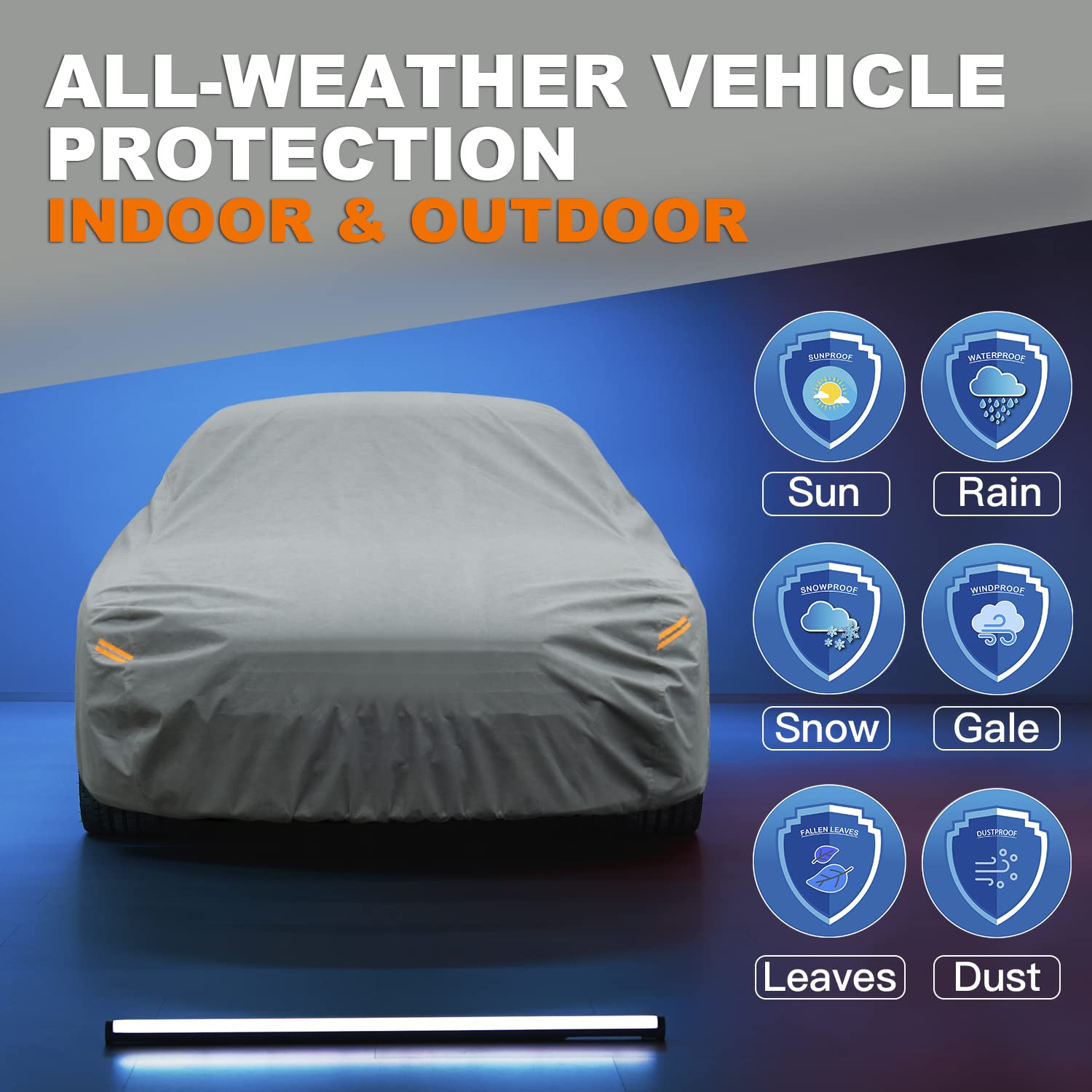 Kayme Heavy Duty Car Cover Custom Fit Nissan 240Sx (1989-1998) Waterproof All Weather For Automobiles, Full Exterior Covers Sun