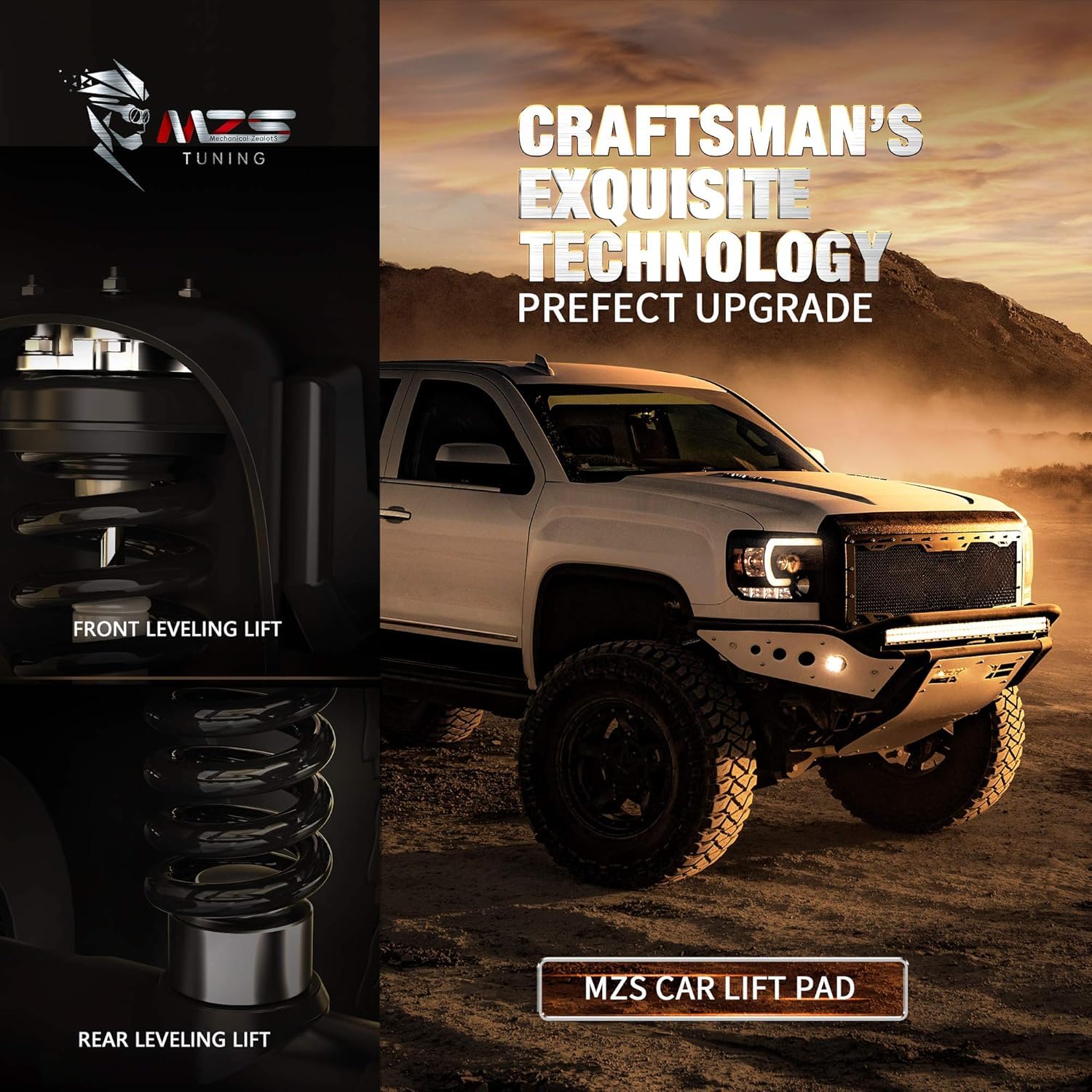 MZS 3'' Front and 2'' Rear Leveling Kit Compatible with 2009-2025 Ram 1500 4WD 4X4, 3 Inch Front Lift Kit Strut Spacers and 2 In