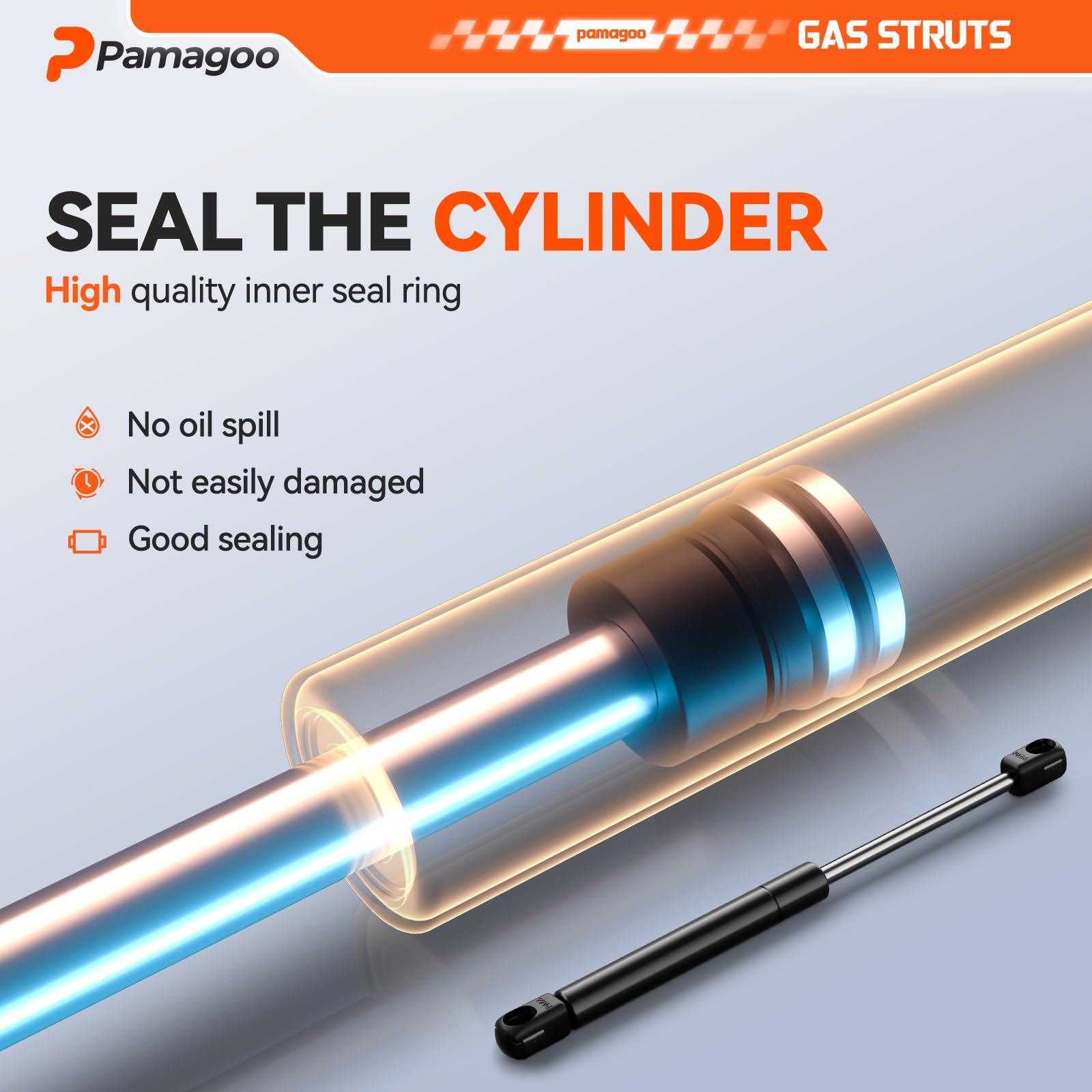 Pamagoo C1621478 20 Inch 180 Lbs Gas Struts C16-21478 Shock Spring For Heavy-Duty Box Lid Rv Bed Murphy Bed Lift Support Basemen