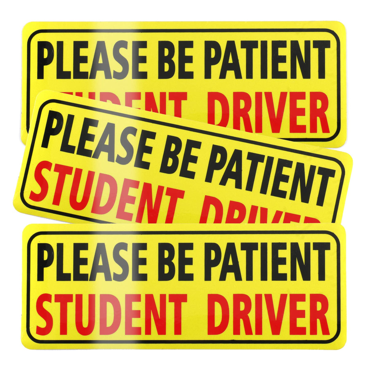 Justtop 3Pcs Magnet For Car,Please Be Patient Student Driver,Magnetic Driver Sign (Black&Red)
