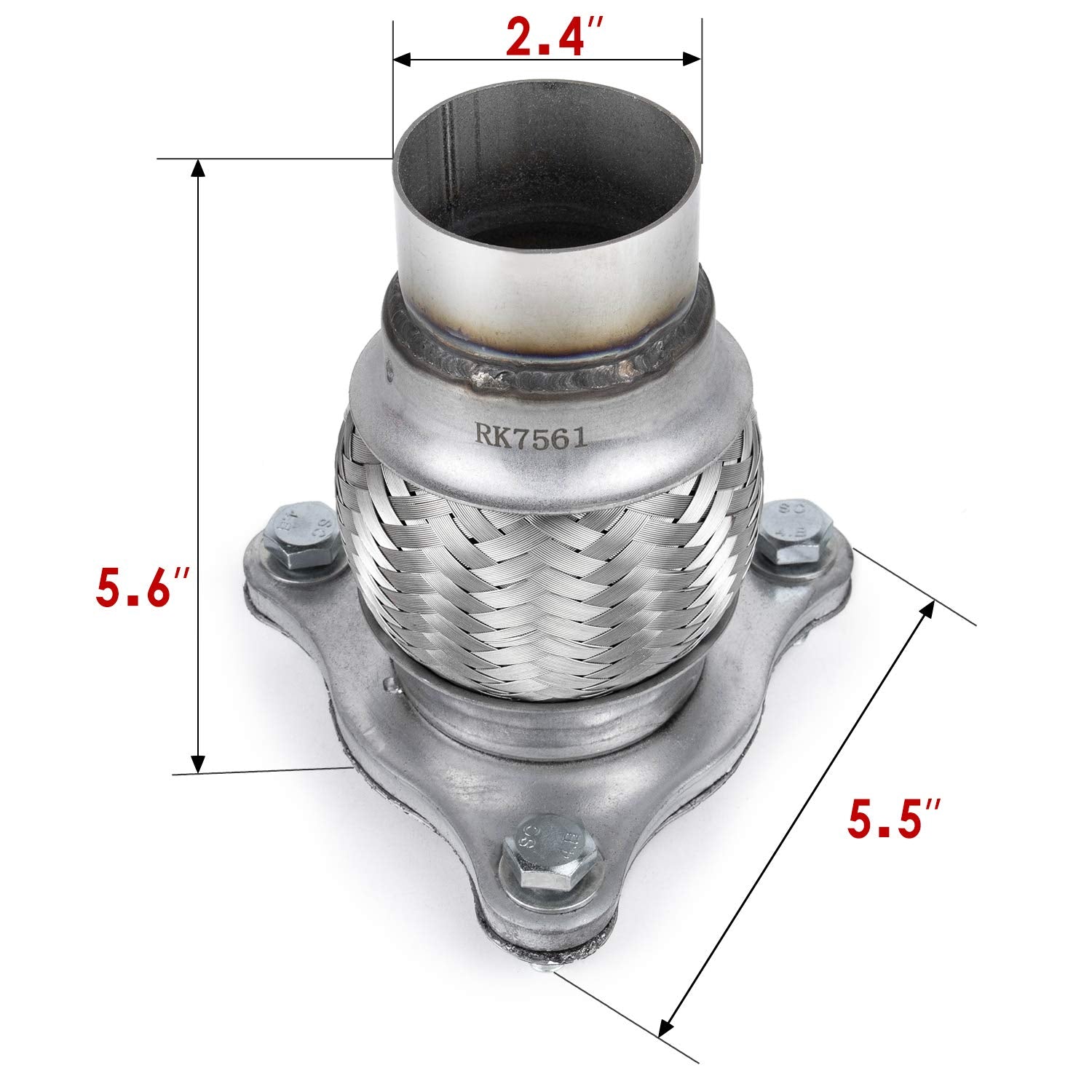Rp Remarkable Power, Rk7561 Semi Direct Fit Exhaust Flange Repair Flex Pipe Replacement Kit