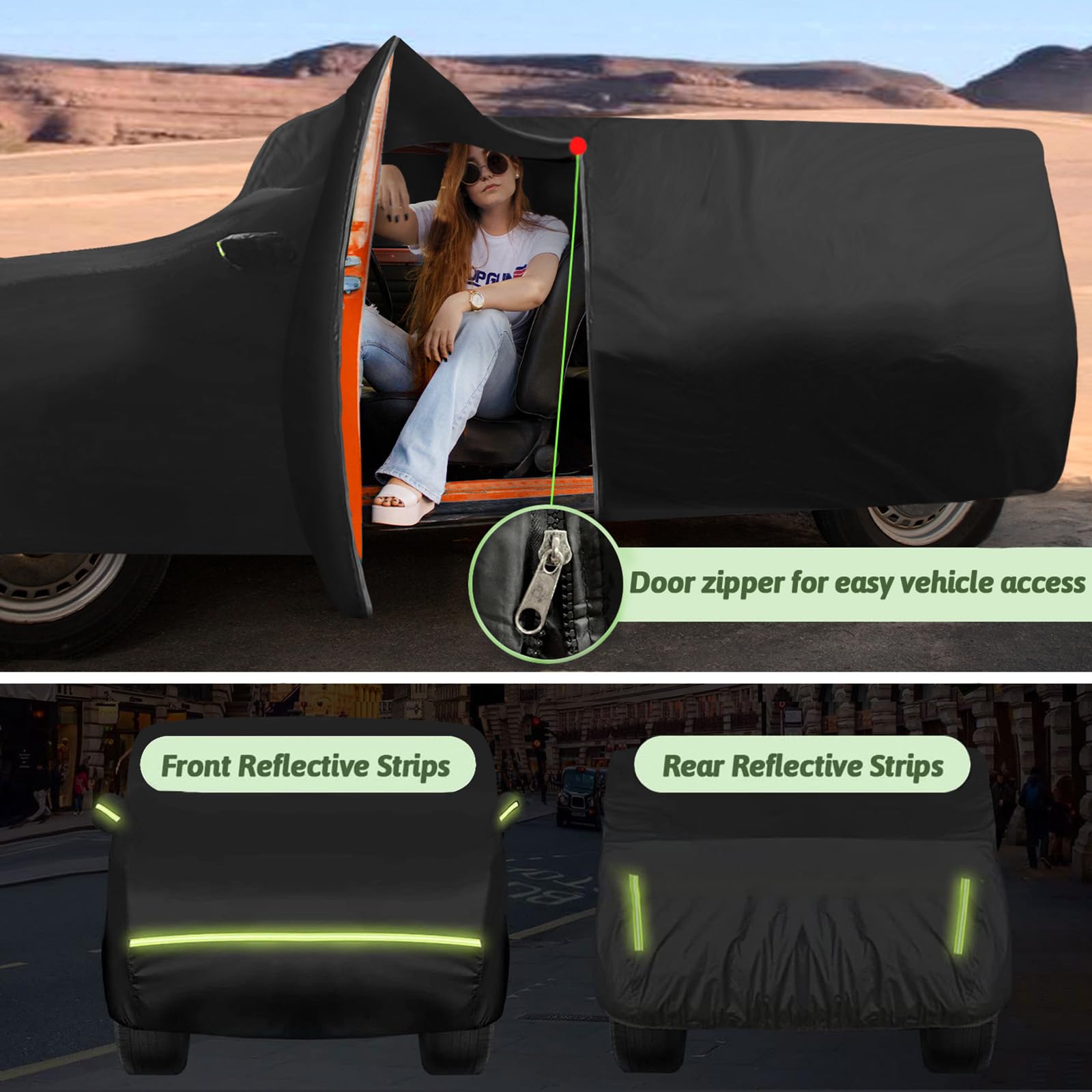 6 Layer Car Cover For 2007-2025 Chevy Suburban/Gmc Yukon Xl/Cadillac Escalade Esv, Waterproof All-Weather Protection Suburban Fu