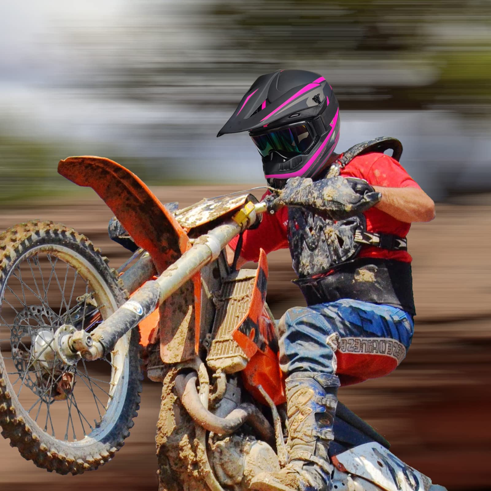 Youth Adult Anti-Collision Dirt Bike Helmet Trend Skull Atv Dot Approved Bmx Youth Helmet Suv Mask Goggles Gloves,Dirt Bike Down