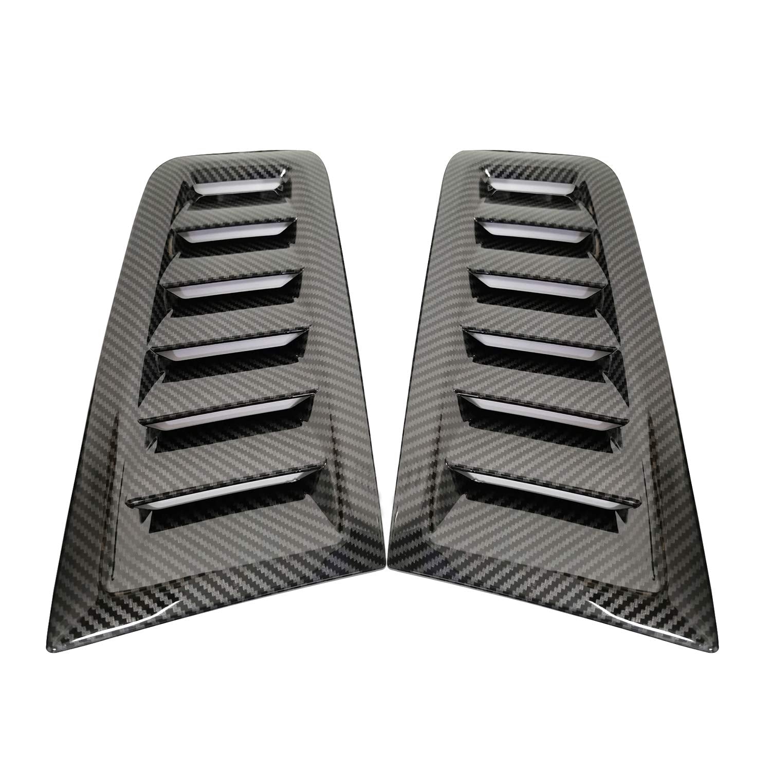 GSRECY Universal Hood Vent Scoop Kit - Carbon Fiber Look Air Intake Louvers for Focus RS ST MK2 Style