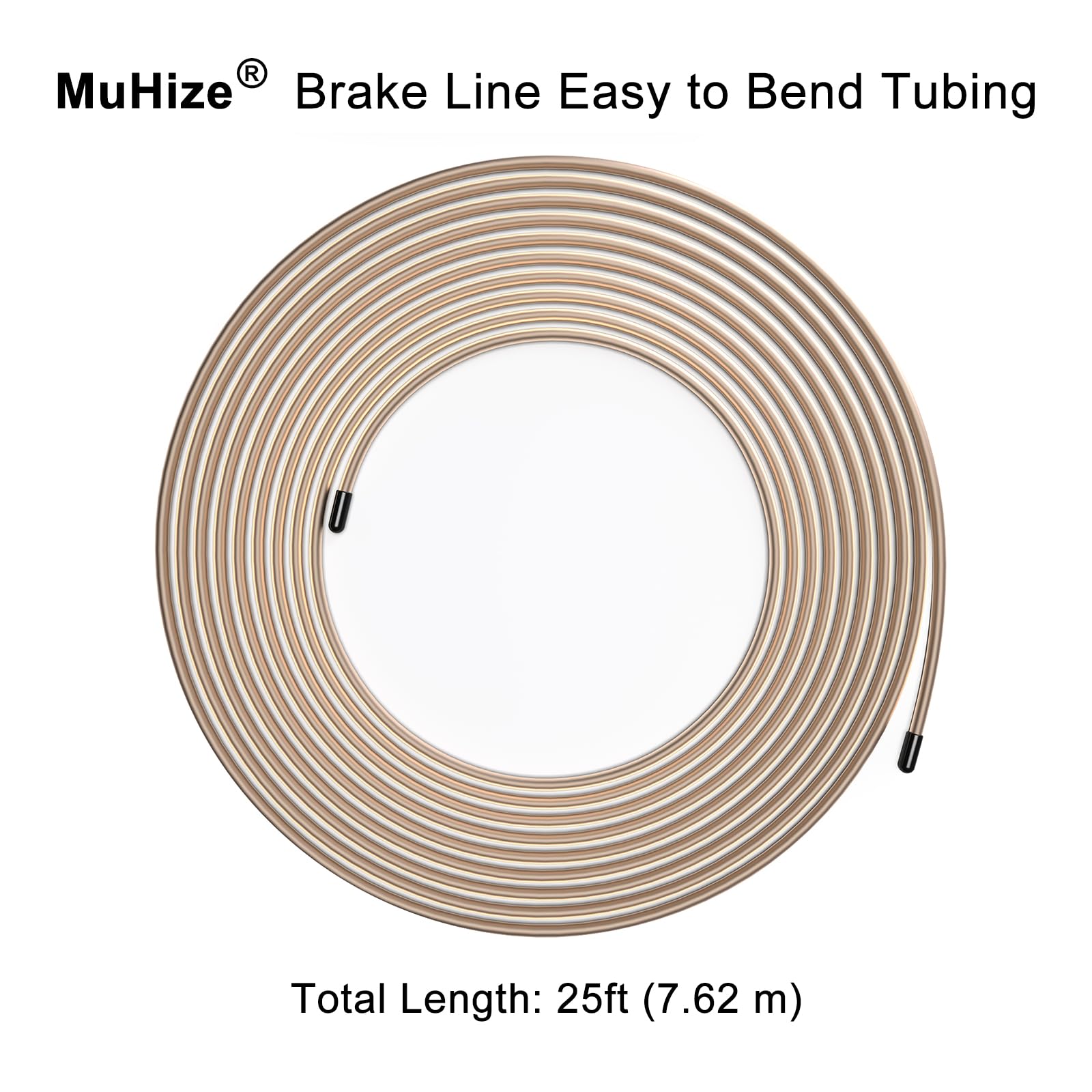 Muhize 1/4 Copper-Nickel Brake Line Tubing - 25 Ft. 1/4 Inch Copper Nickel Hydraulic Tube With 16 Fittings, 1/4 Rustproof Brake Line Replacement Kit (2024 New)