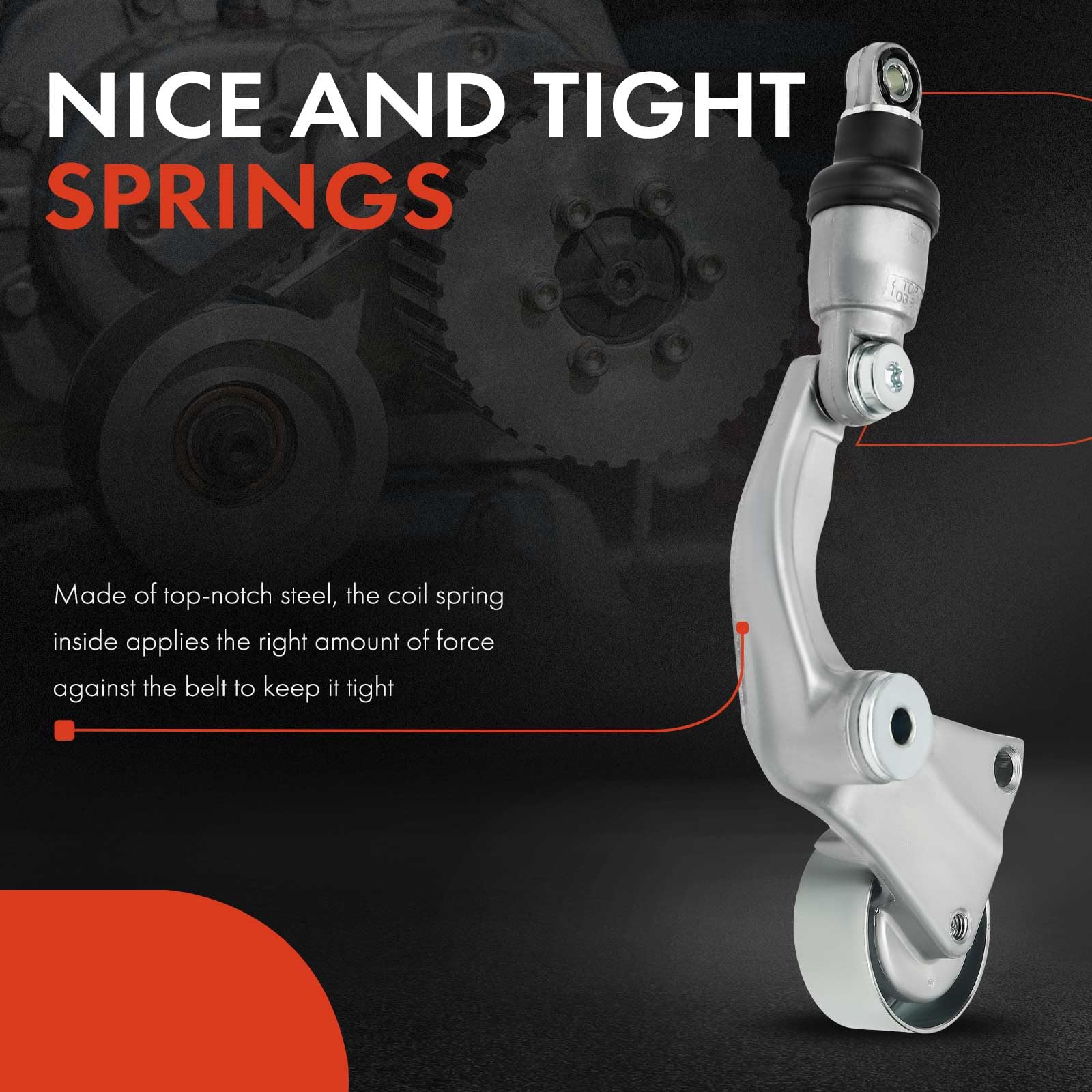 A-Premium Belt Tensioner Assembly With Pulley Compatible With Honda Civic 2007 2008 2009 2010 2011 1.8L, Replace# 31170Rwk005, 3