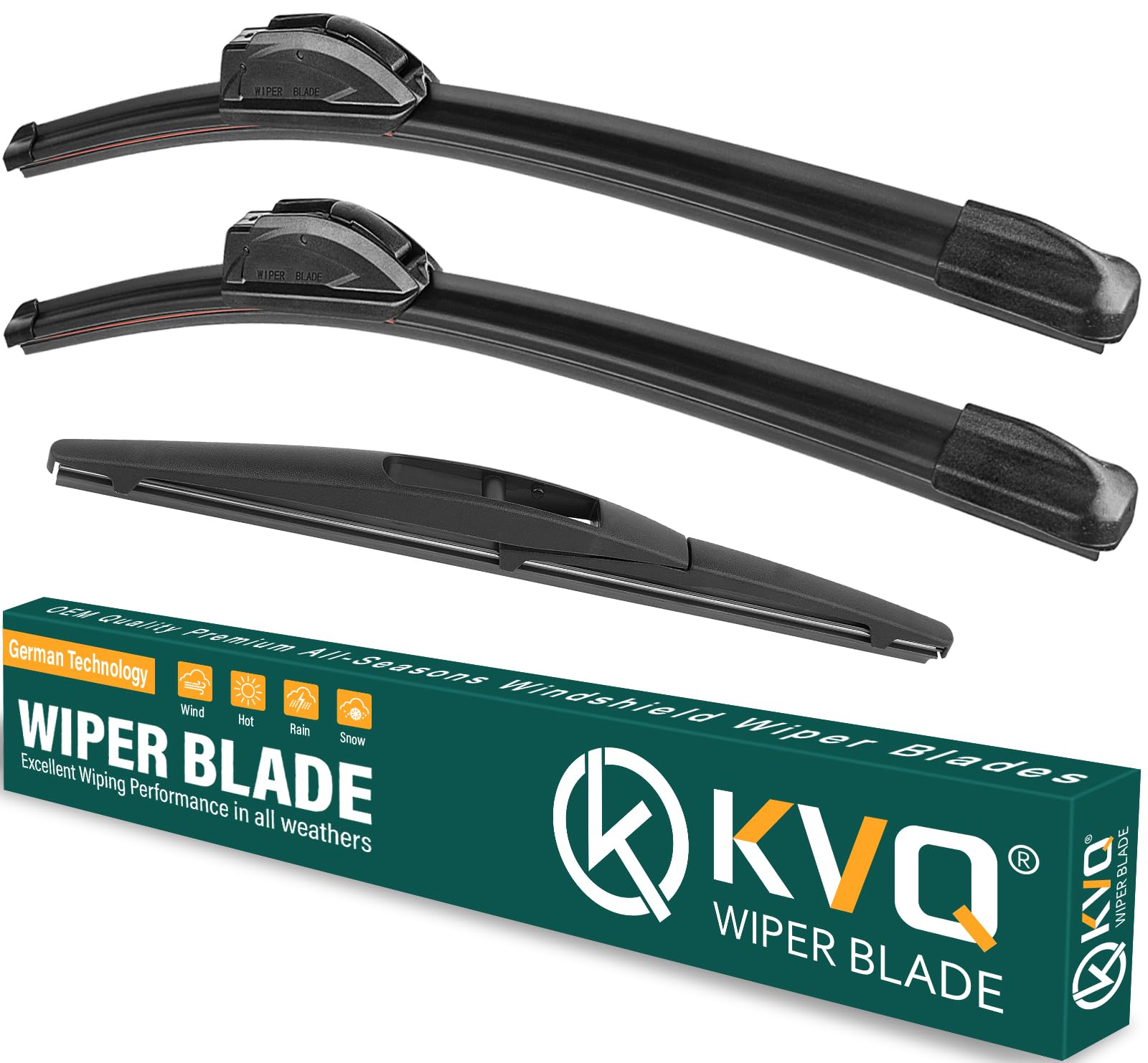Kvq Windshield Wiper Blades Replacement For Mitsubishi Outlander Sport 2011-2022 Original Factory Quality Front Rear Wiper Blade