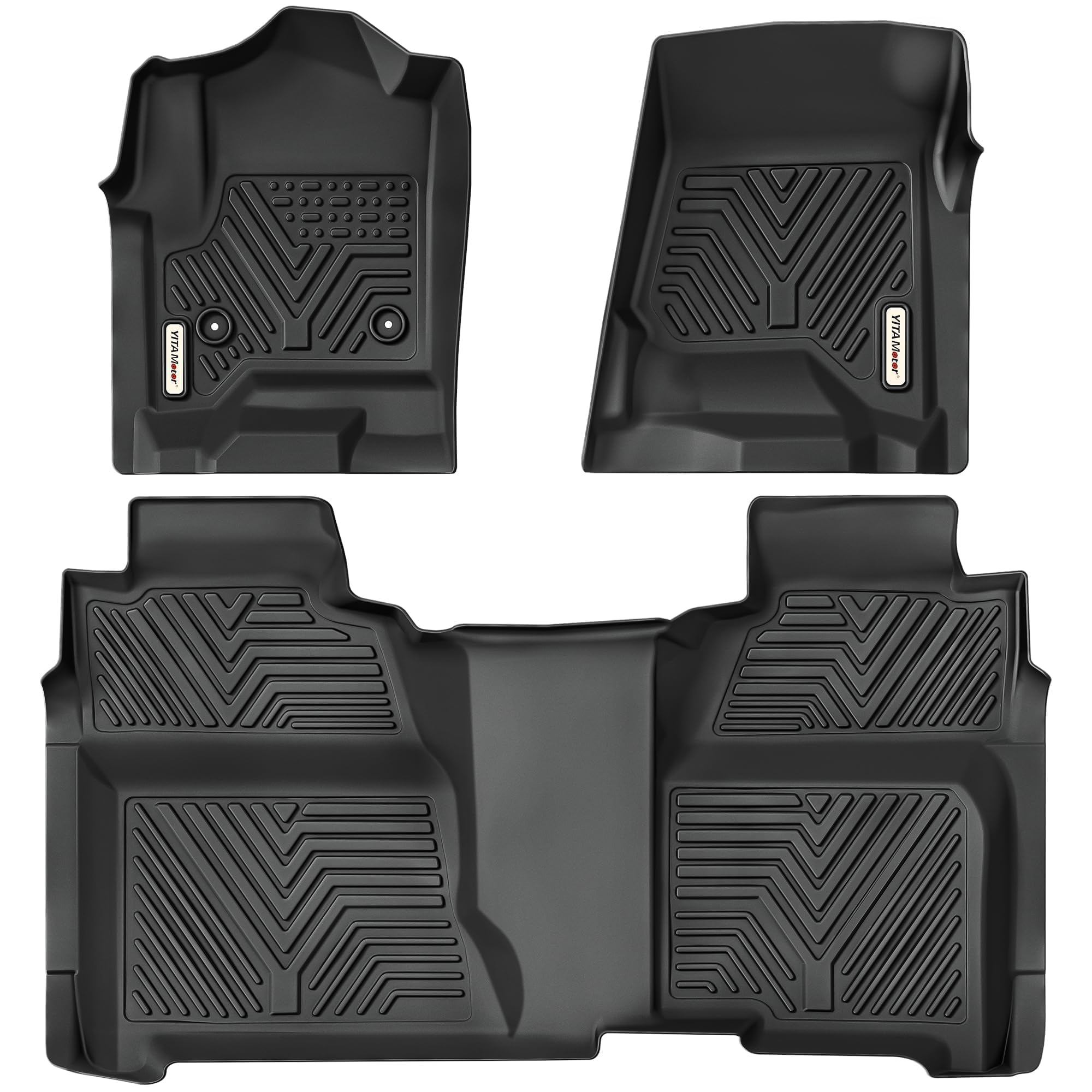 Yitamotor Floor Mats Compatible With 2014-2018 Chevy Silverado/Gmc Sierra 1500 Crew Cab, 2015-2019 Silverado/Sierra 2500 Hd/3500