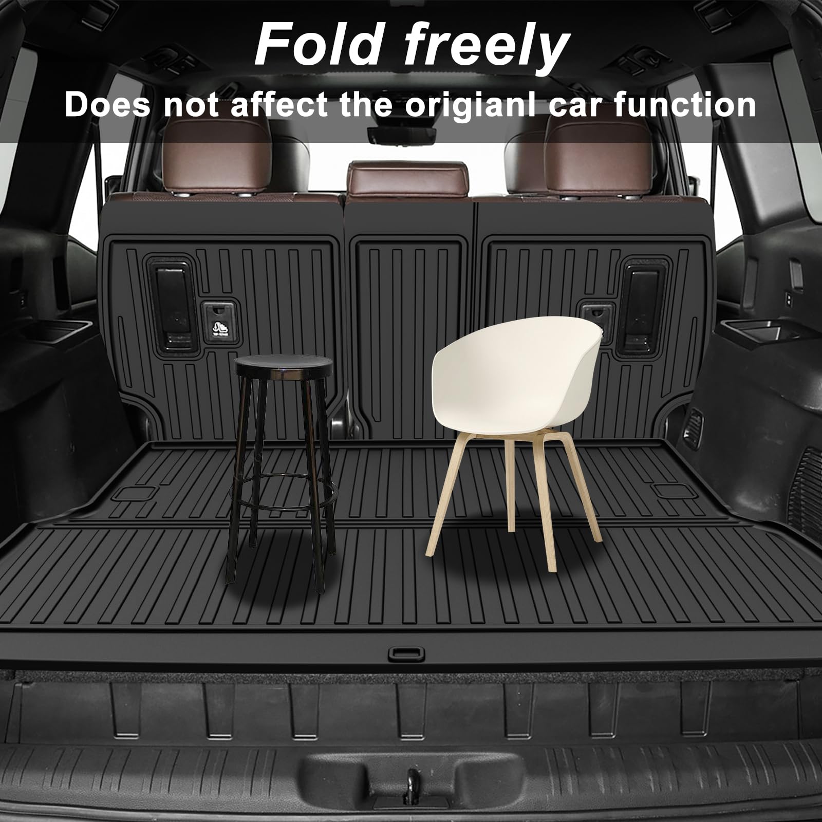 Aomsazto Cargo Mat And Backrest Mat Compatible With Toyota Land Cruiser Prado 2024-2025: Tpe All Weather Protection Car Cargo Li